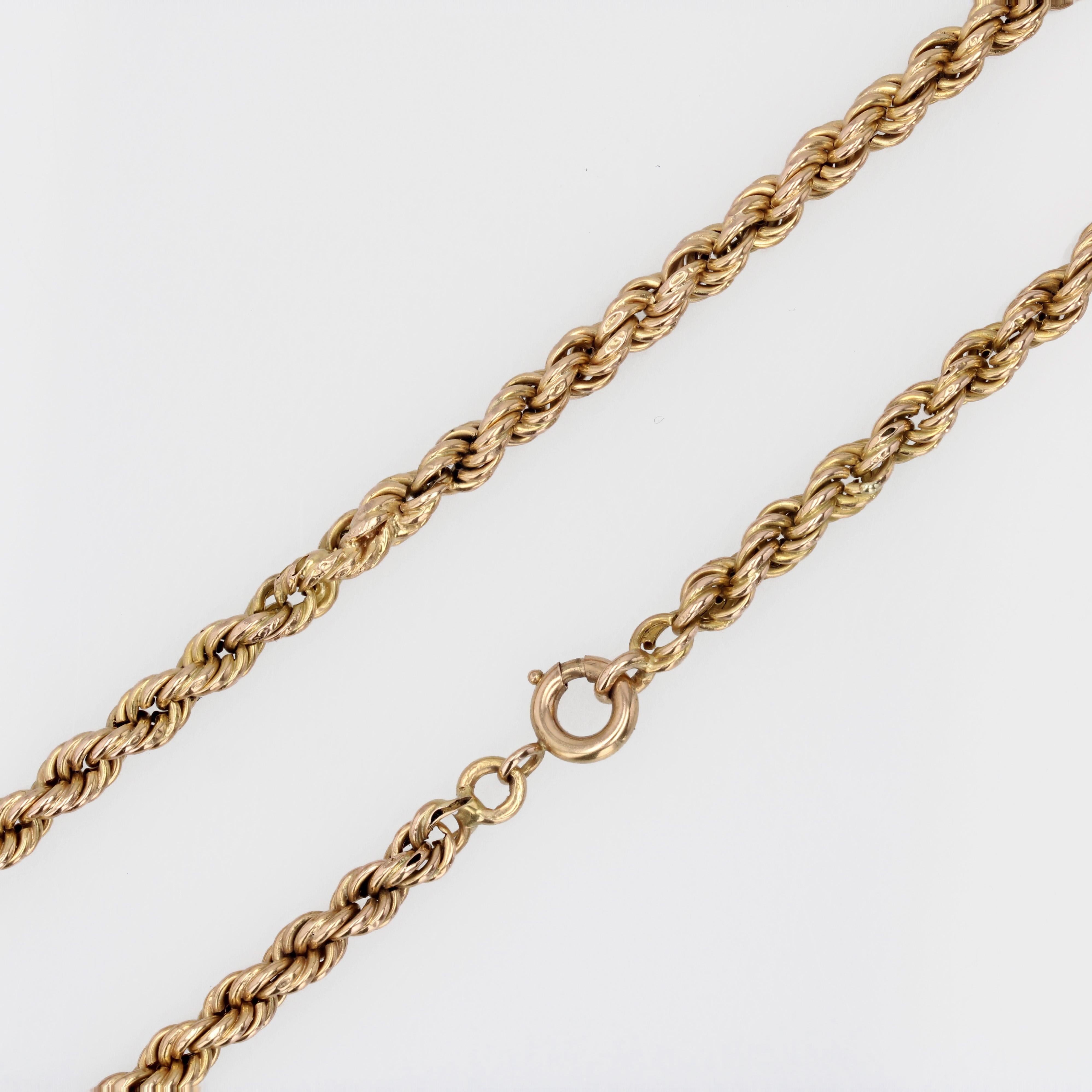French Modern 18 Karat Yellow Gold Twists Necklace 6