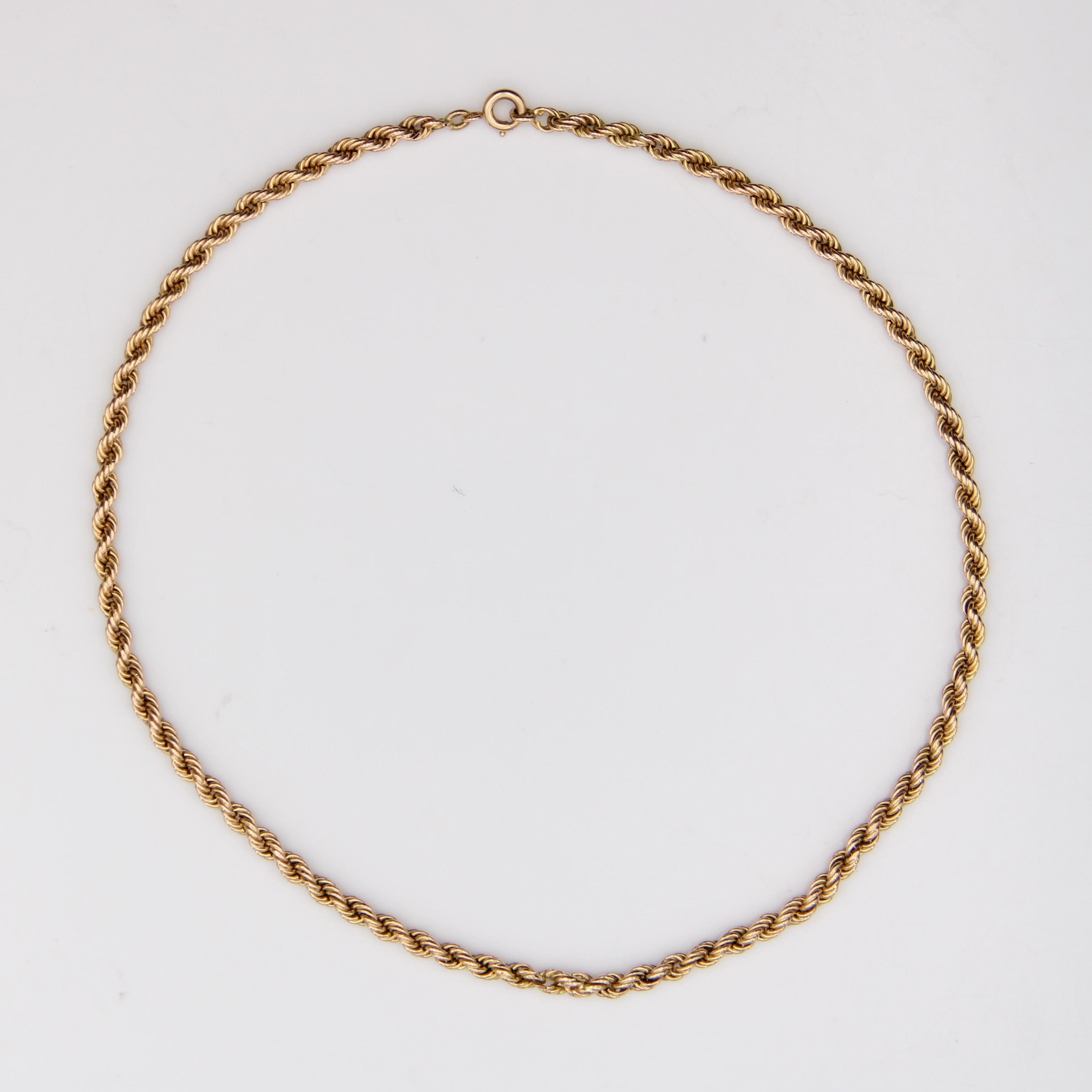 French Modern 18 Karat Yellow Gold Twists Necklace In Good Condition In Poitiers, FR