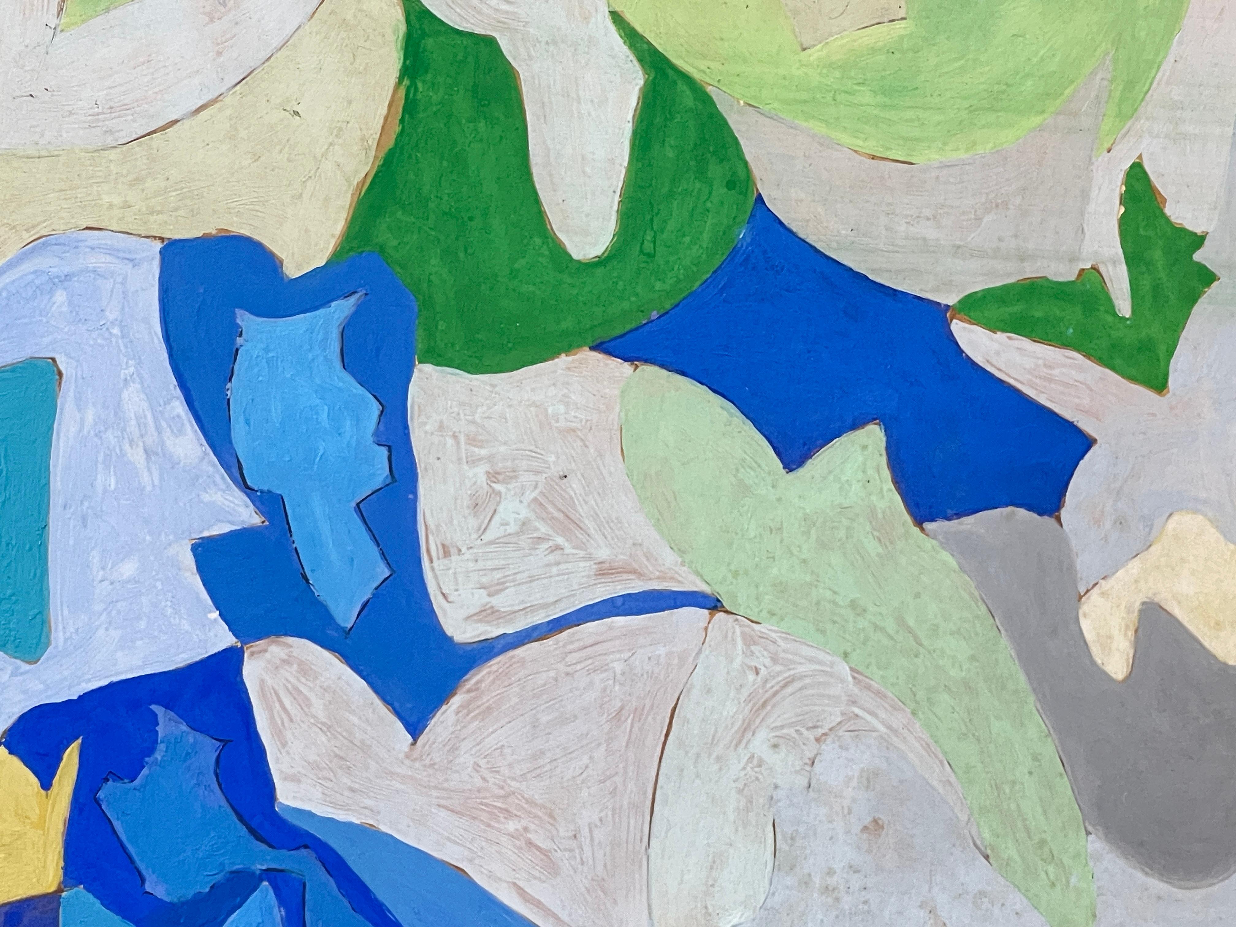 Pintura al gouache abstracta moderna francesa firmada Roland Bierge en venta 3