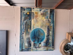 Pintura al óleo abstracta moderna francesa