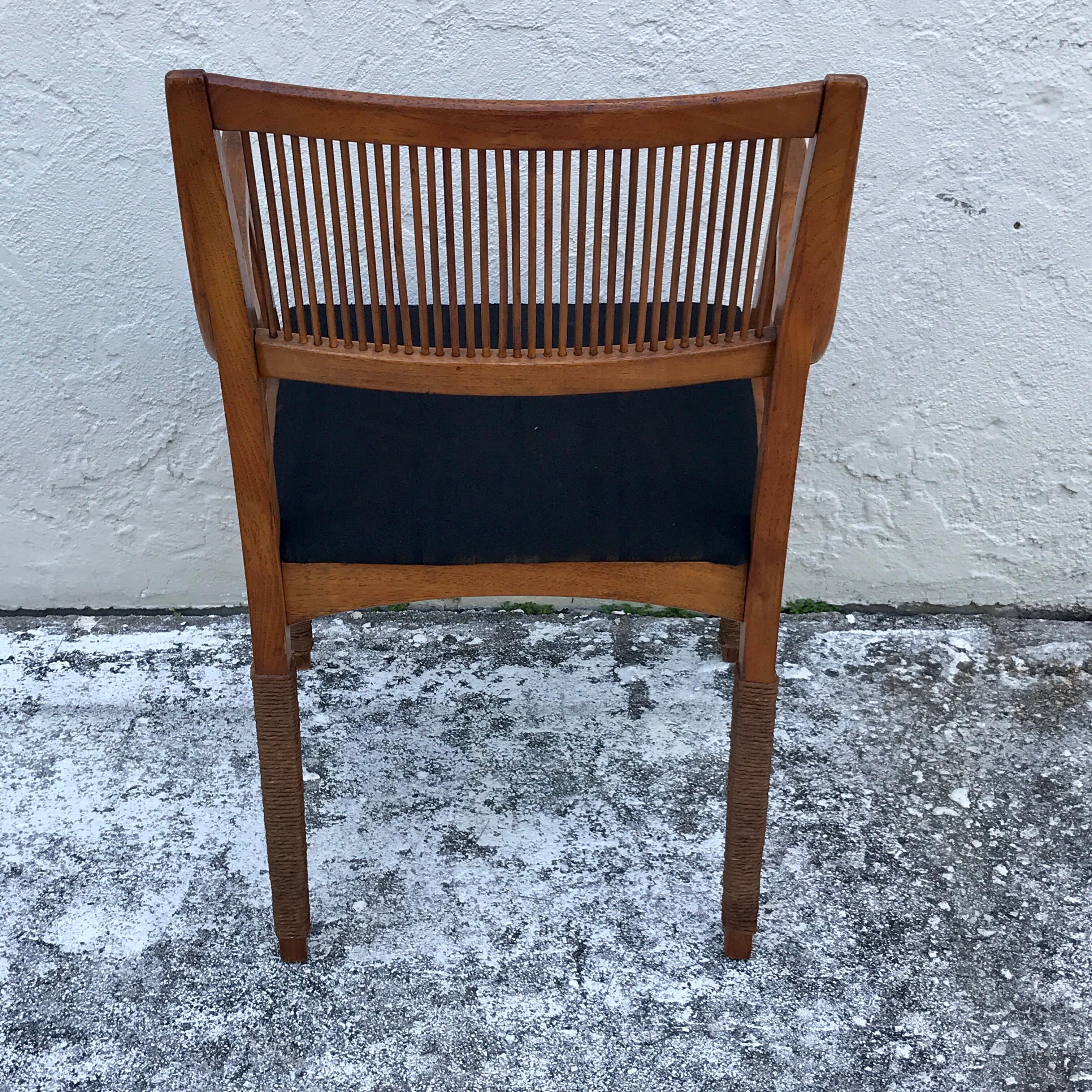 French Modern Armchair with Rope Detail For Sale 8