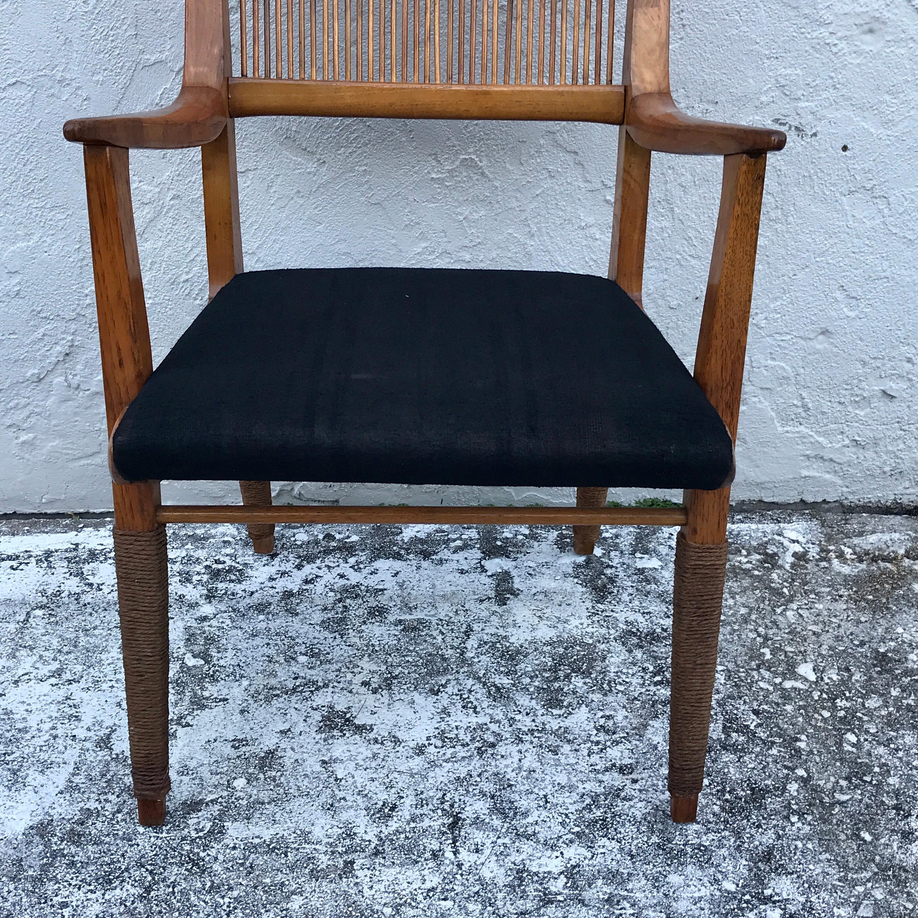 20th Century French Modern Armchair with Rope Detail For Sale