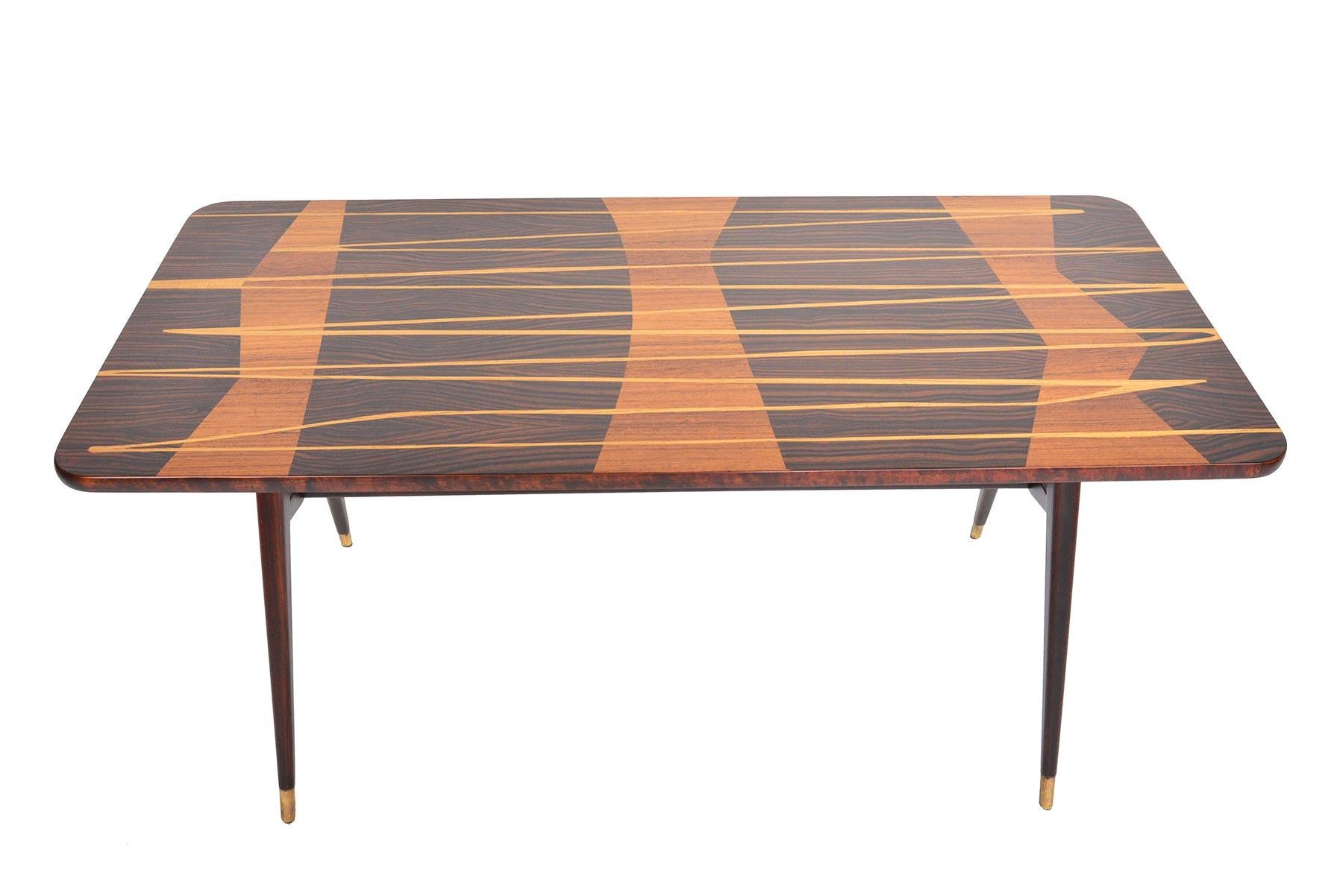 French Modern Atomic Inlay Coffee Table 1