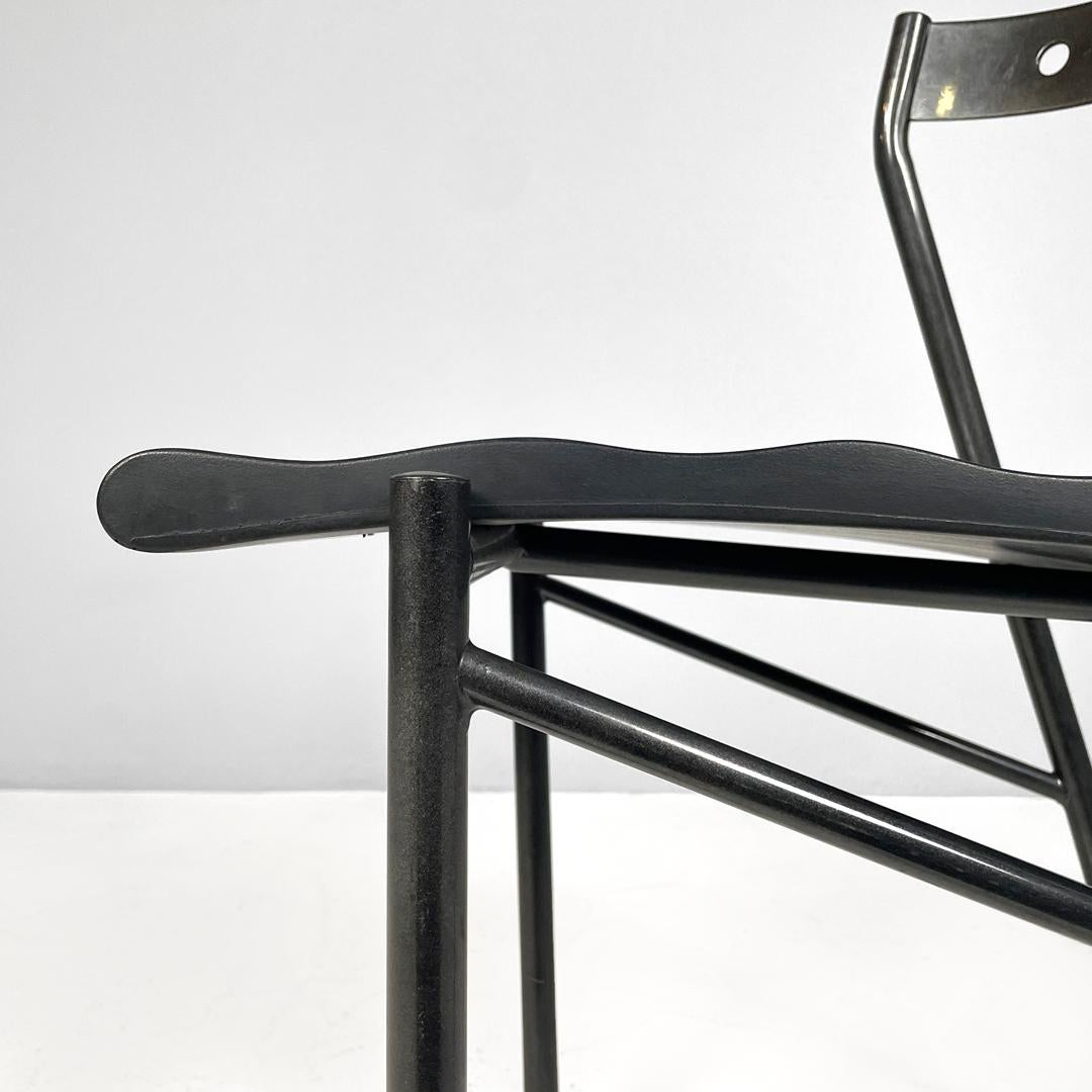 French modern black chairs by Philippe Gonnet for Protis Editions, 1980s For Sale 4