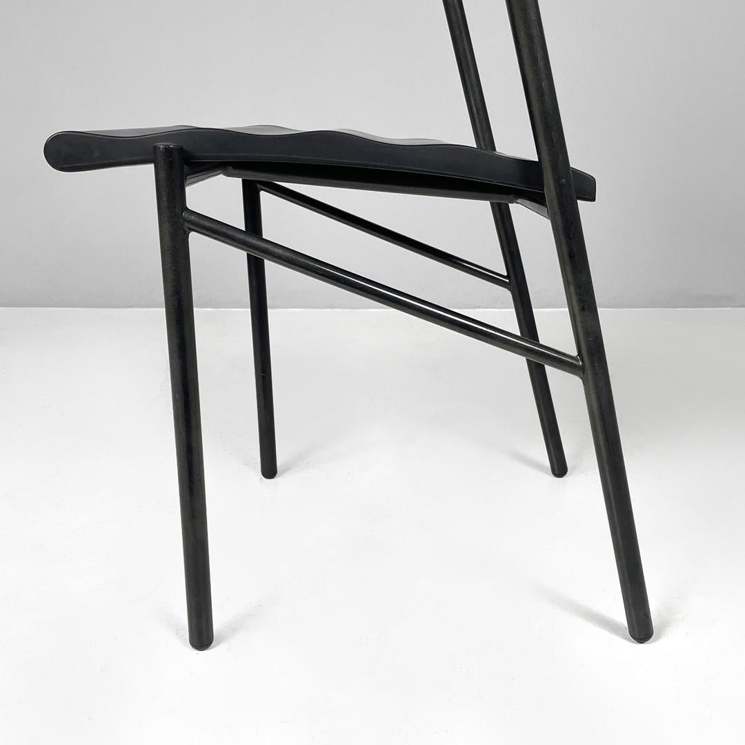 French modern black chairs by Philippe Gonnet for Protis Editions, 1980s For Sale 8