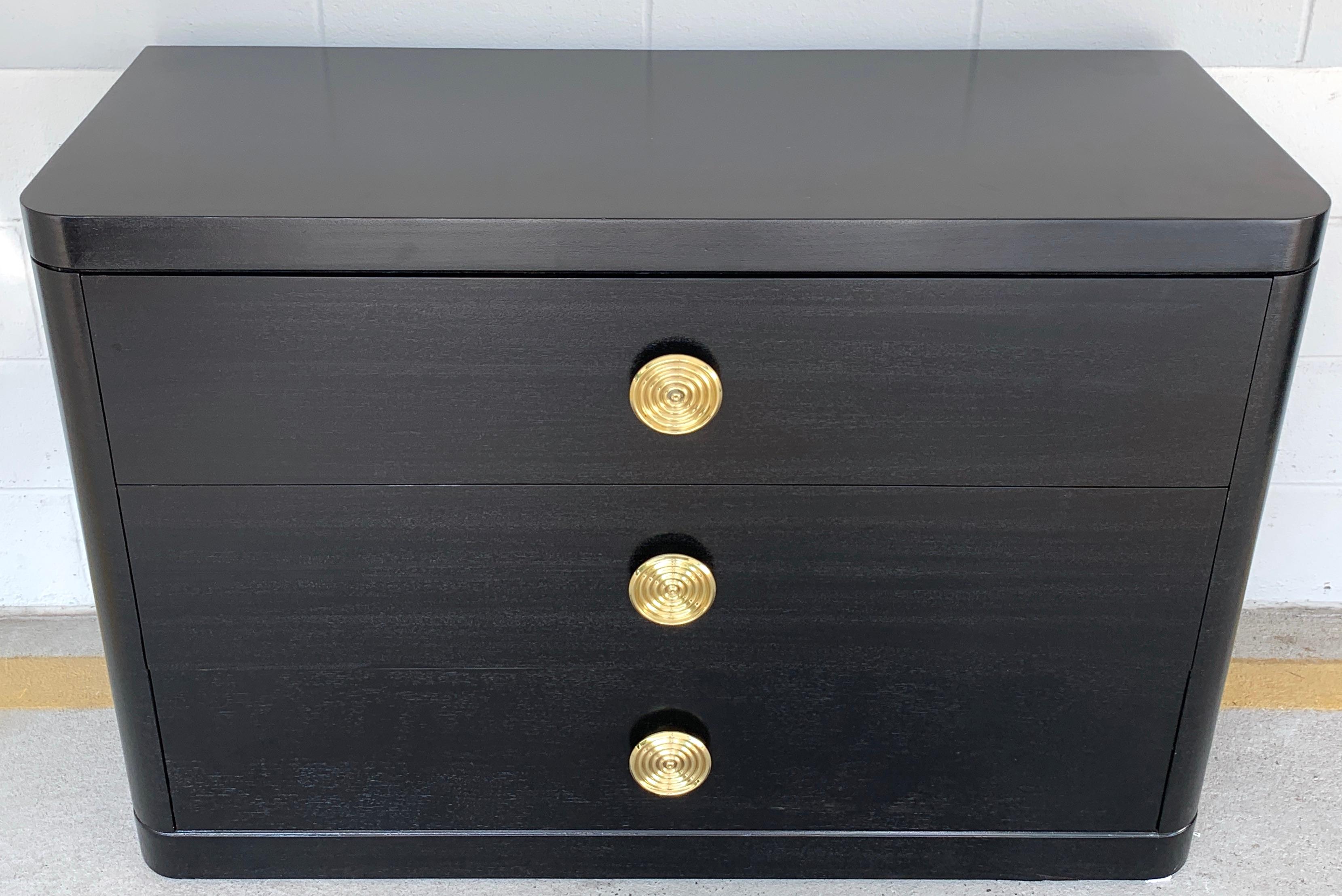 French Modern Black Lacquered Chest In Good Condition For Sale In Atlanta, GA