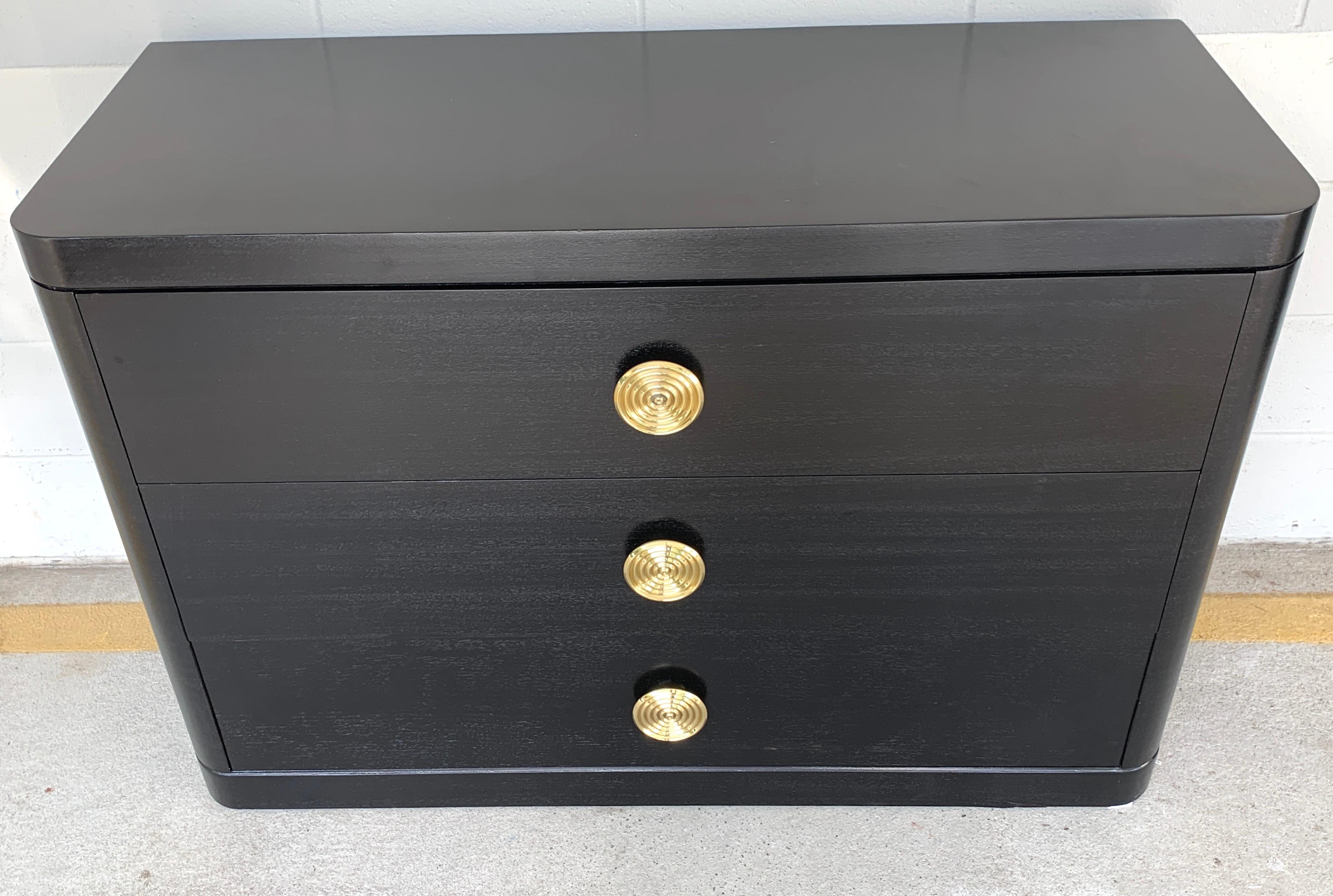French Modern Black Lacquered Chest For Sale 3