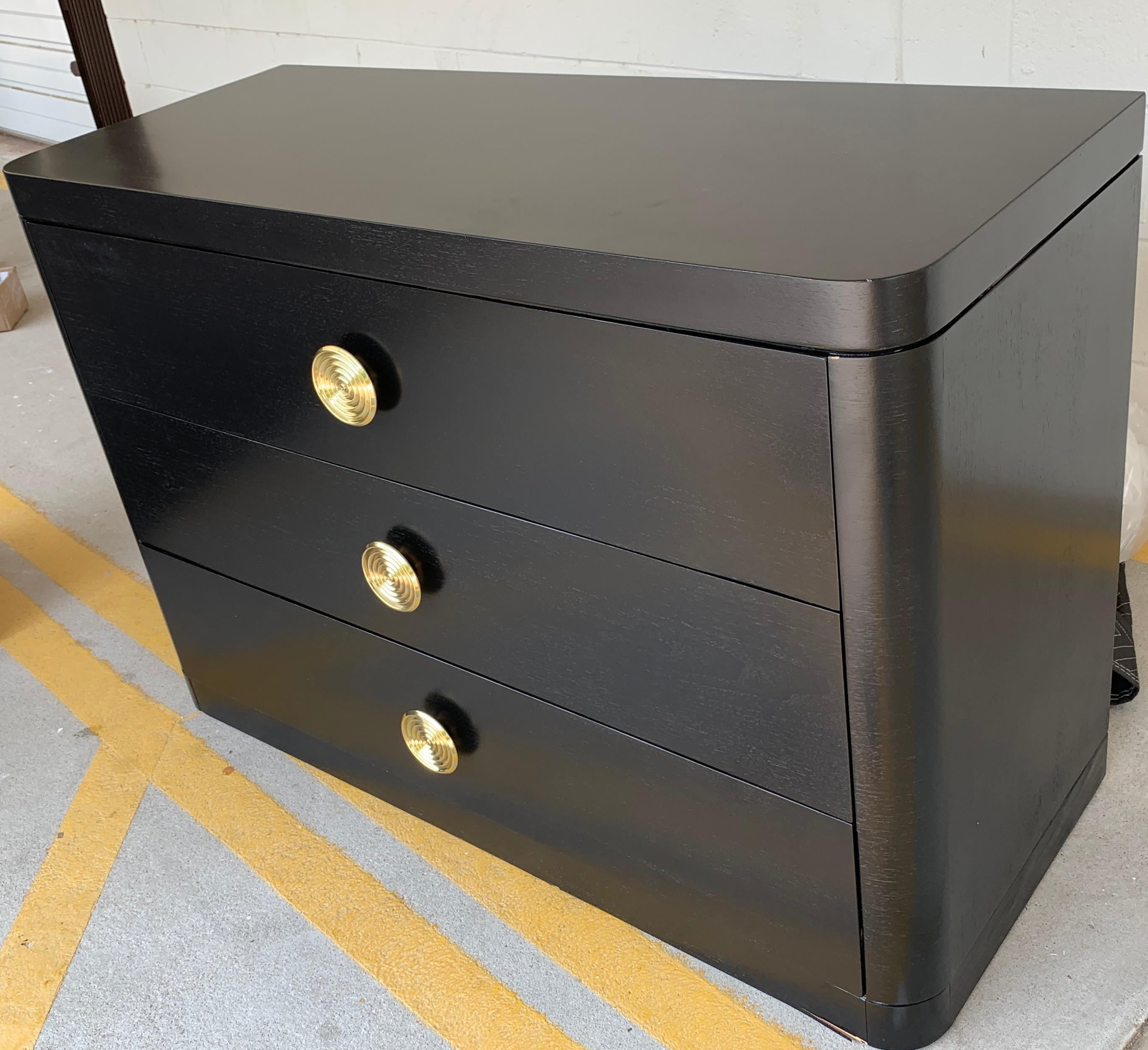 French Modern Black Lacquered Chest For Sale 4