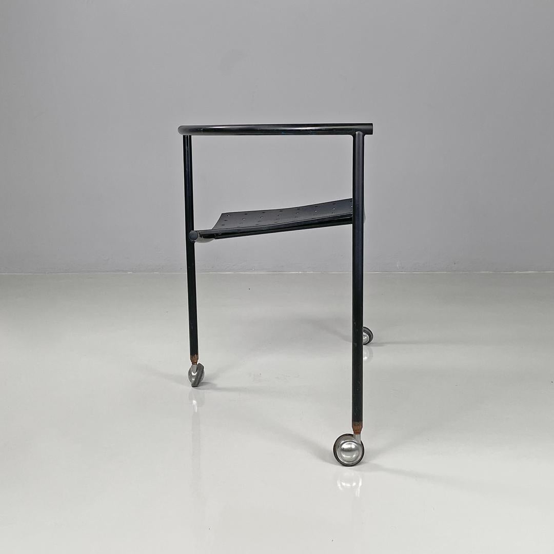 Modern French modern black metal armchair Dr Sonderbar by Philippe Starck for XO, 1980s For Sale