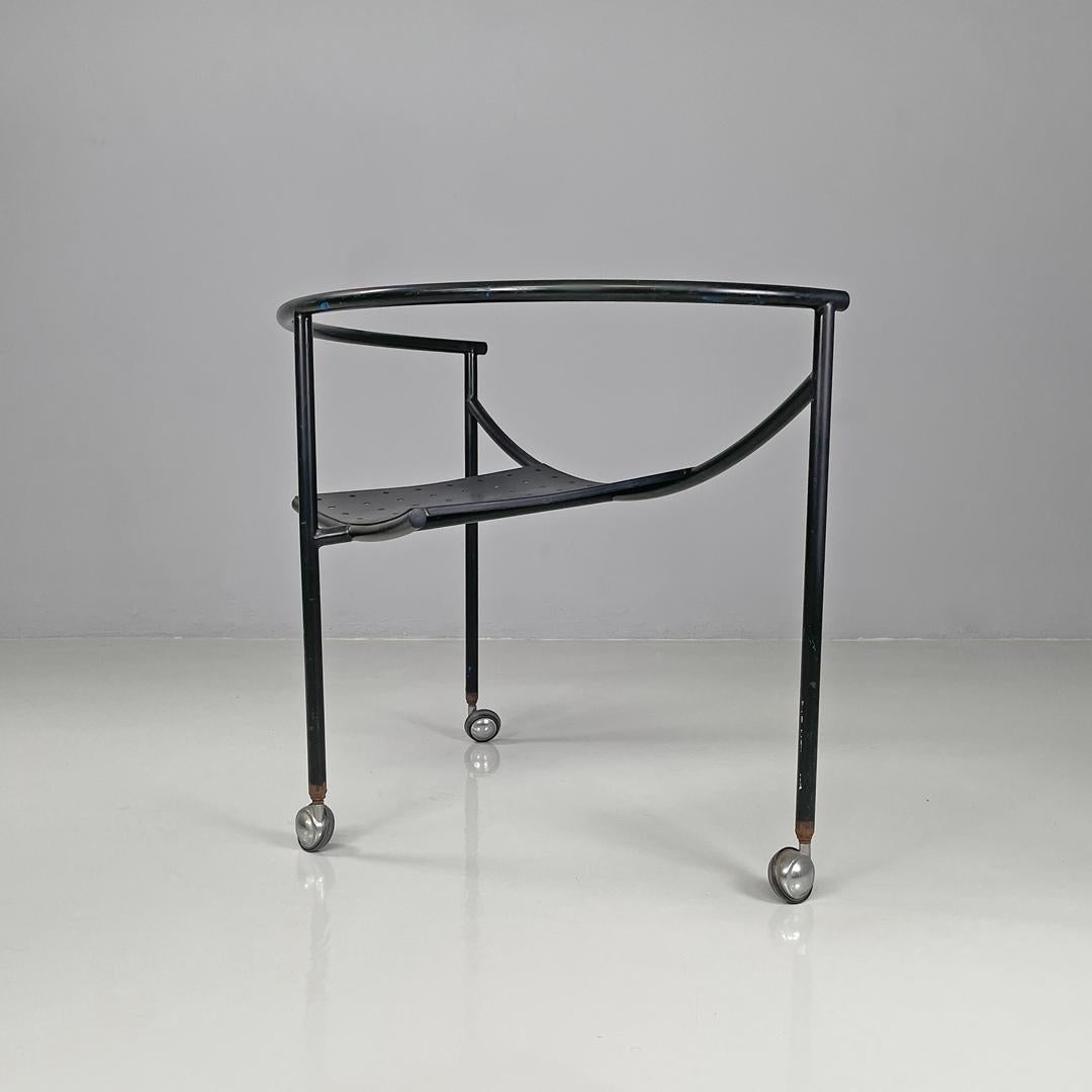 Italian French modern black metal armchair Dr Sonderbar by Philippe Starck for XO, 1980s For Sale
