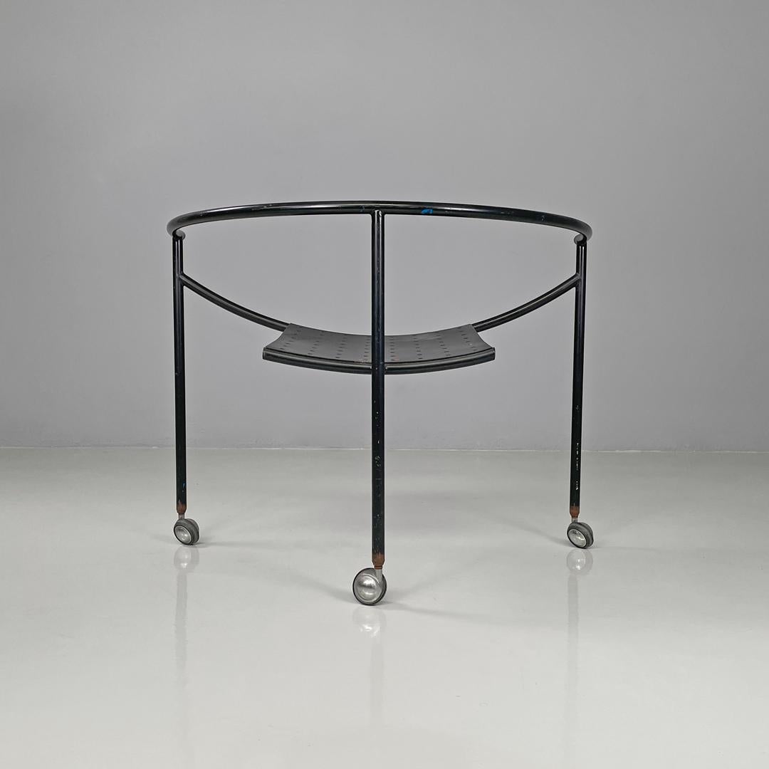 French modern black metal armchair Dr Sonderbar by Philippe Starck for XO, 1980s In Fair Condition For Sale In MIlano, IT