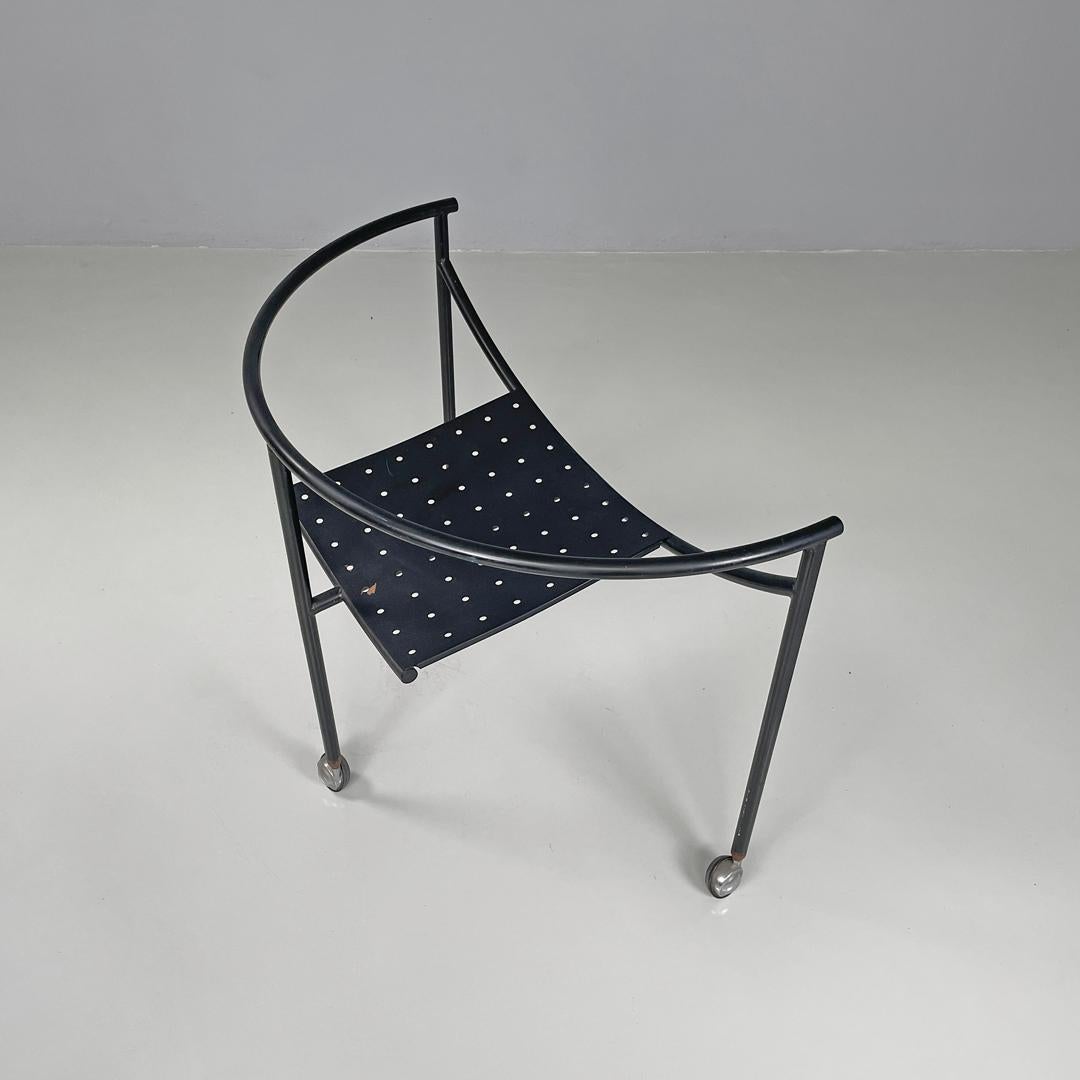 Metal French modern black metal armchair Dr Sonderbar by Philippe Starck for XO, 1980s For Sale