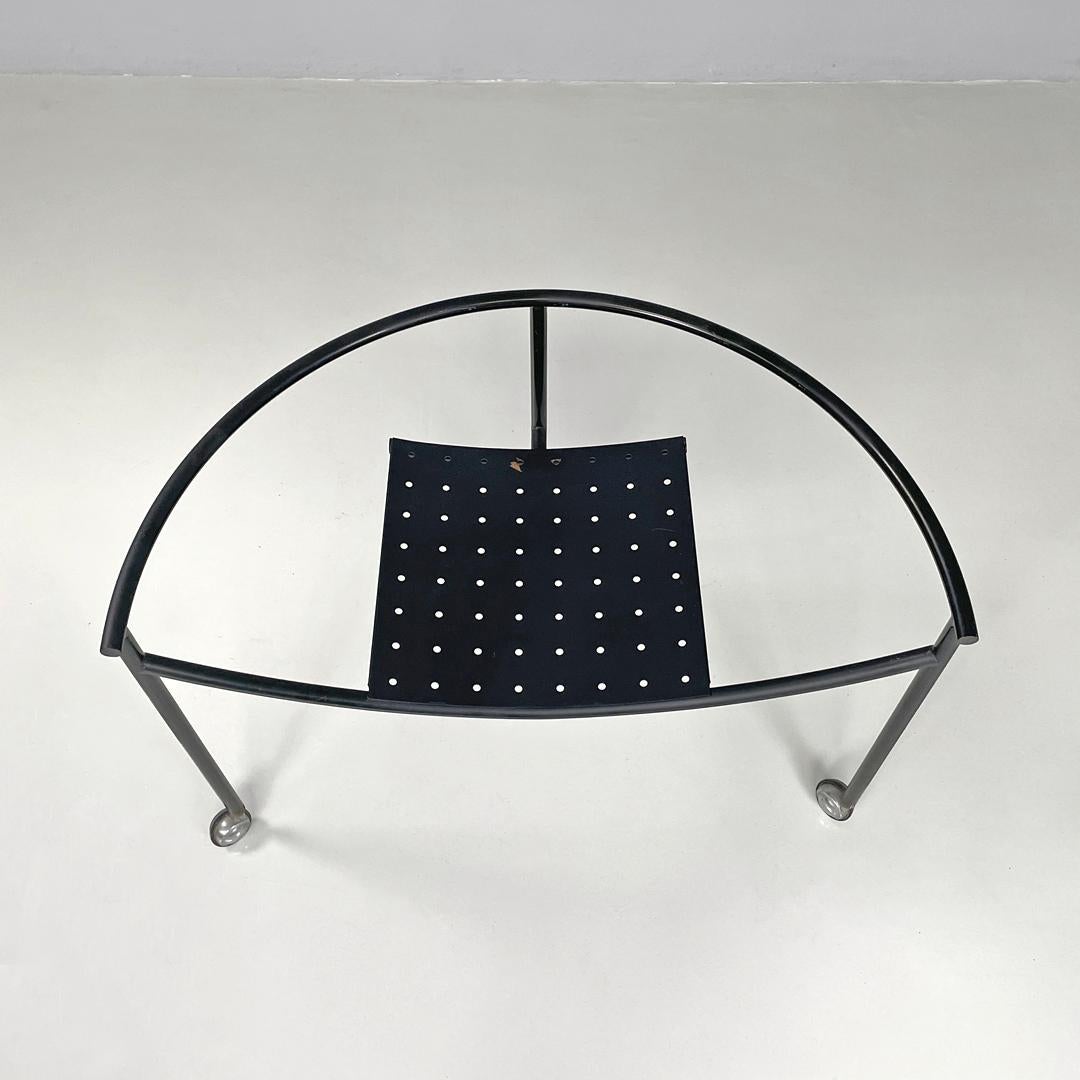 French modern black metal armchair Dr Sonderbar by Philippe Starck for XO, 1980s For Sale 1