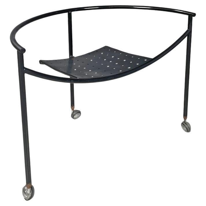 French modern black metal armchair Dr Sonderbar by Philippe Starck for XO, 1980s