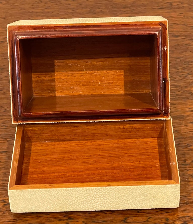 French Modern Blanc Shagreen Table Box For Sale at 1stDibs