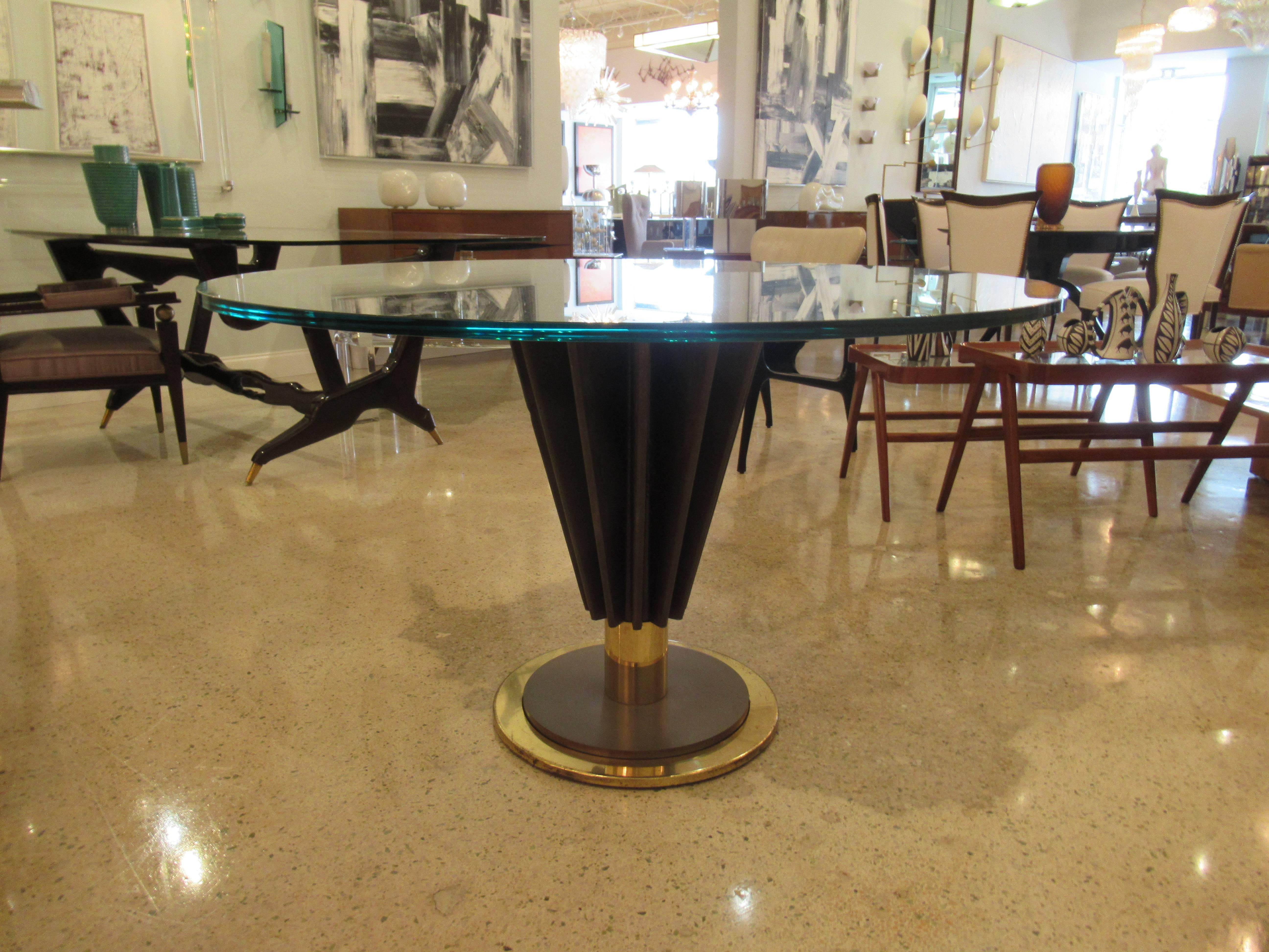 French Modern Brass, Chrome, Steel and Glass Dining/ Centre Table, Pierre Cardin 5