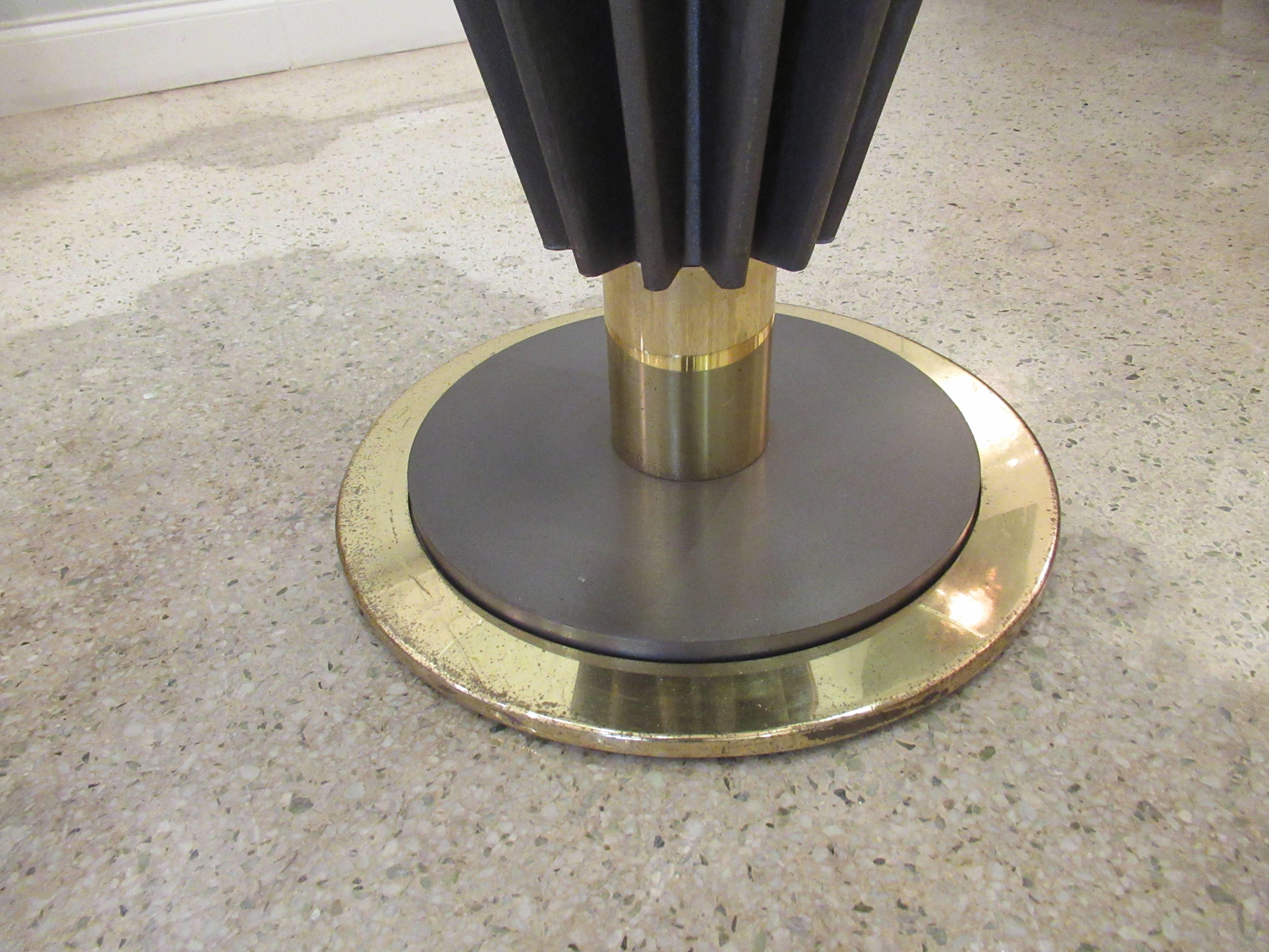 Late 20th Century French Modern Brass, Chrome, Steel and Glass Dining/ Centre Table, Pierre Cardin