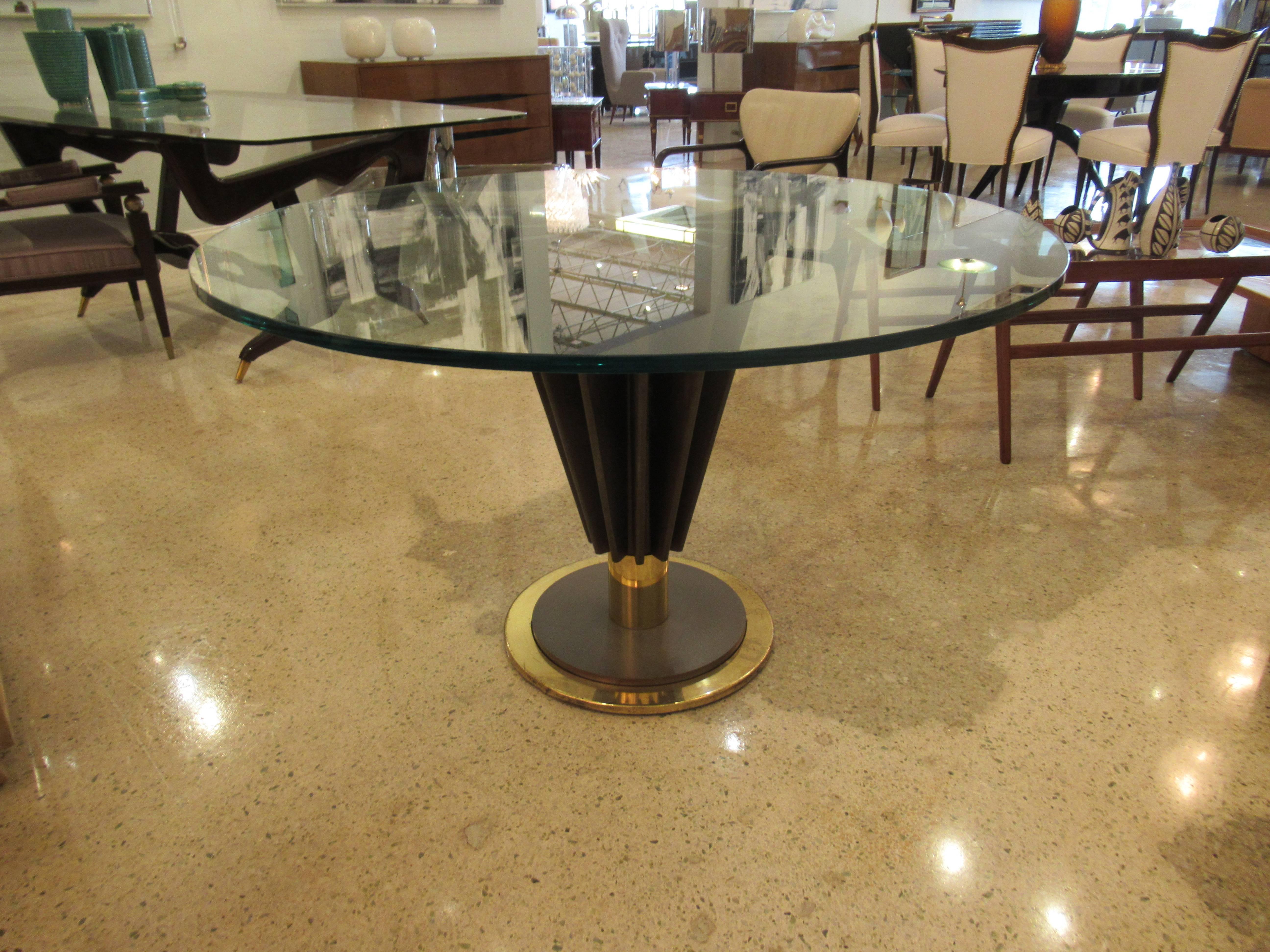 French Modern Brass, Chrome, Steel and Glass Dining/ Centre Table, Pierre Cardin 4
