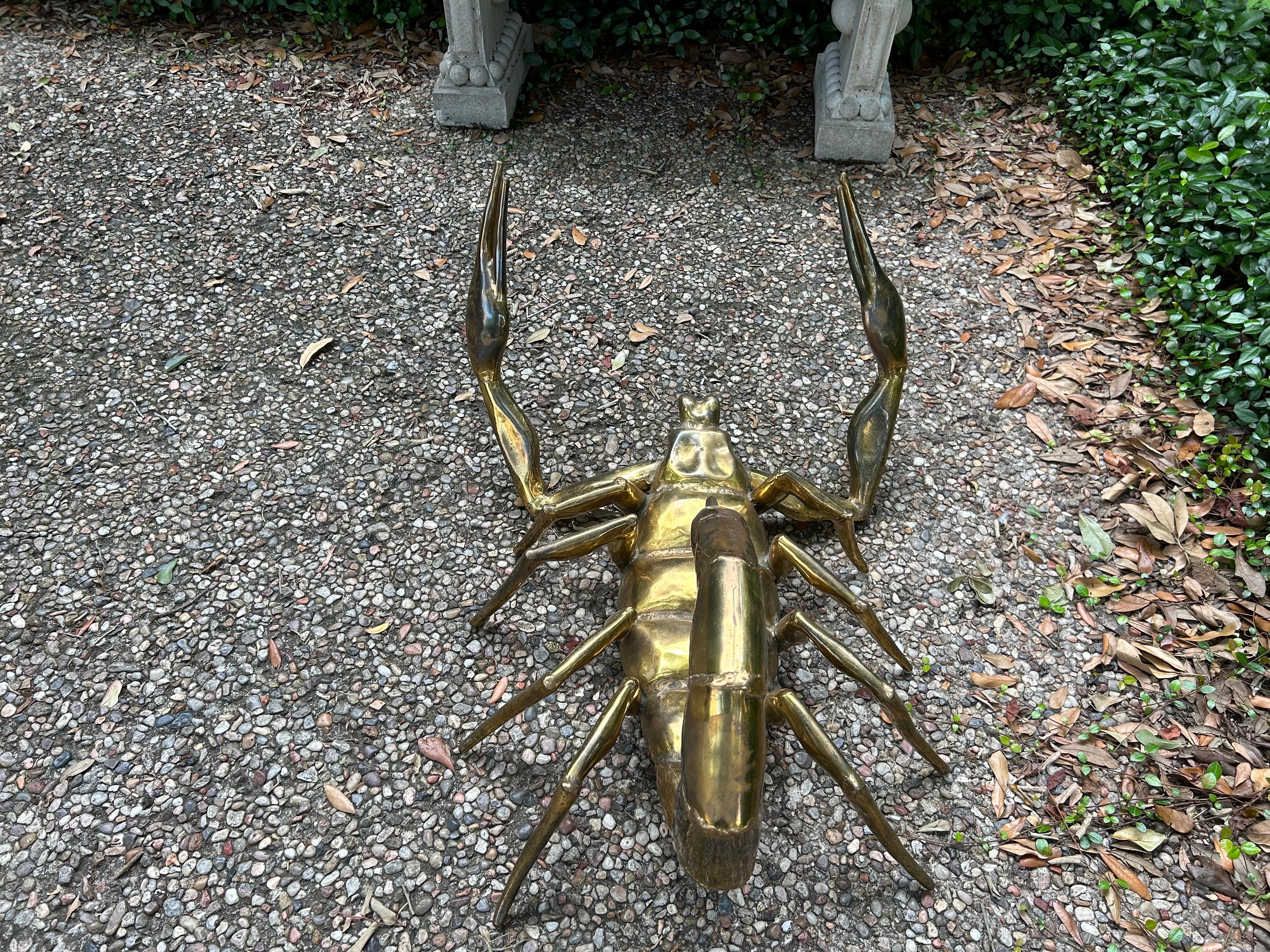 French Modern Brass Scorpion Signed Alain Chervet For Sale 1