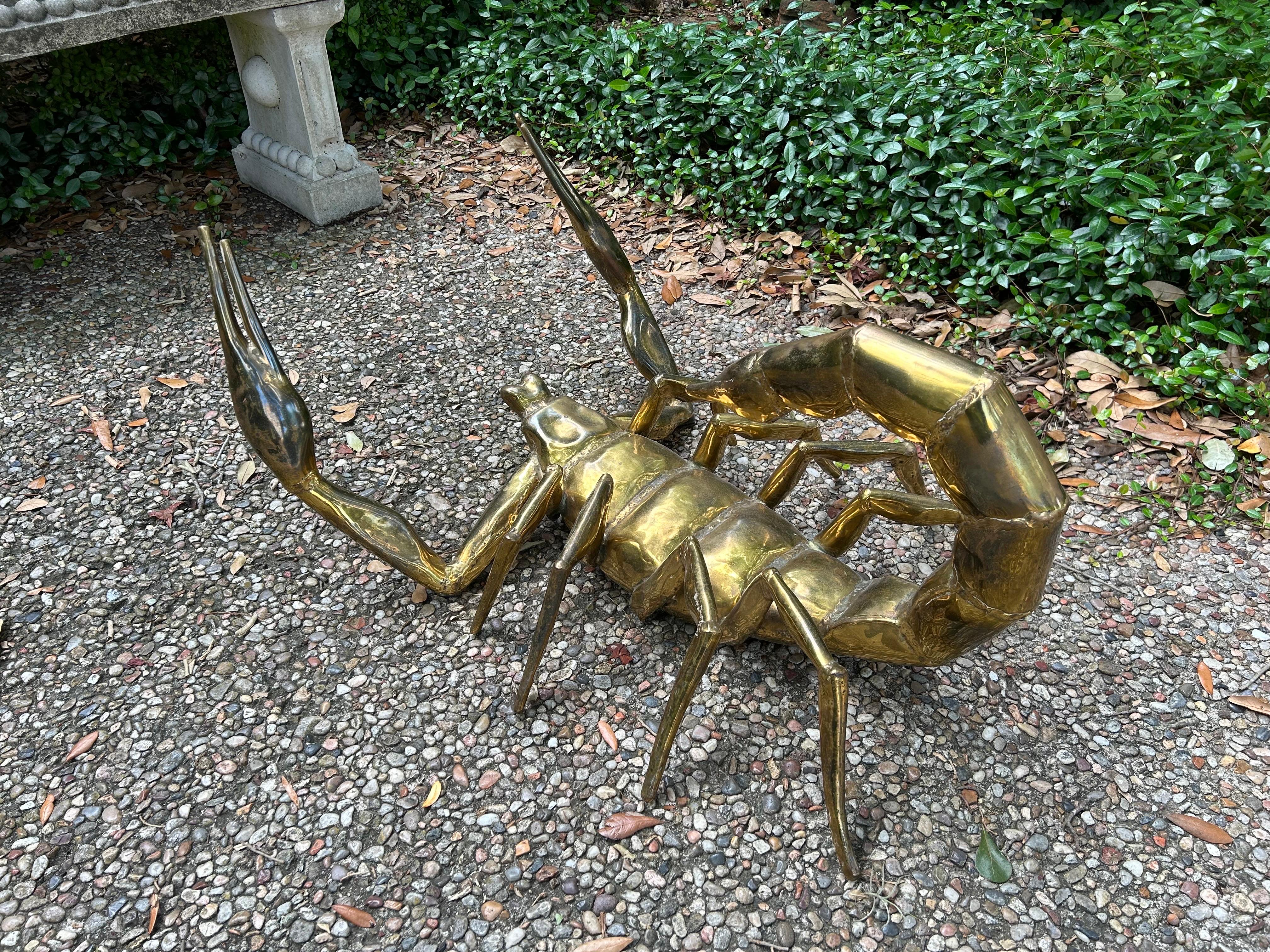French Modern Brass Scorpion Signed Alain Chervet For Sale 2