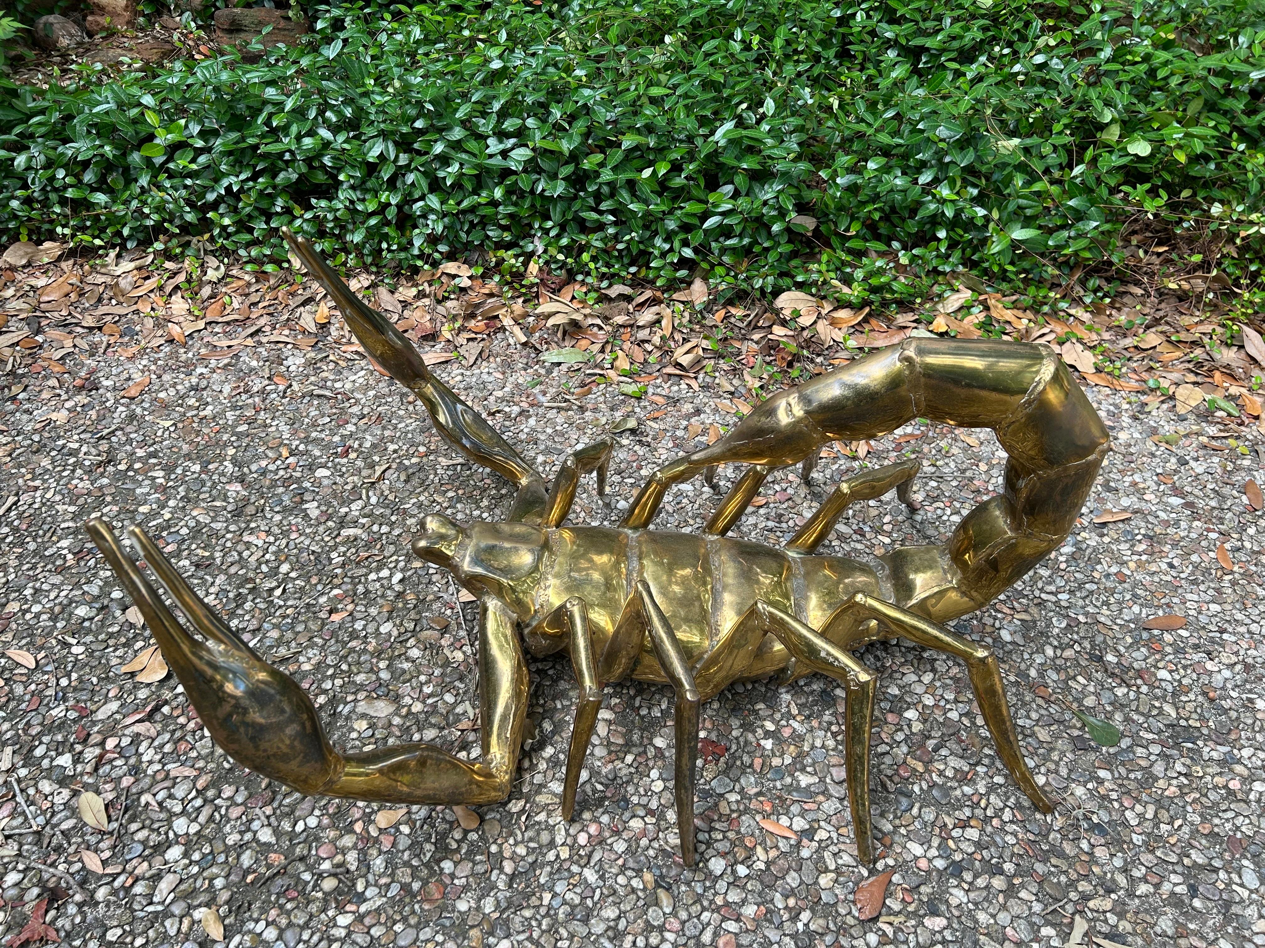 French Modern Brass Scorpion Signed Alain Chervet For Sale 4
