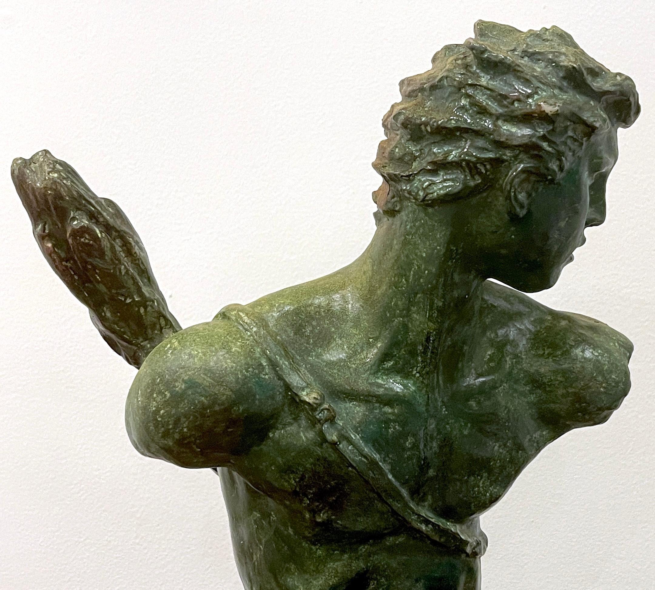 French Modern Bronze Clad Sculpture of Hermes In Good Condition In West Palm Beach, FL