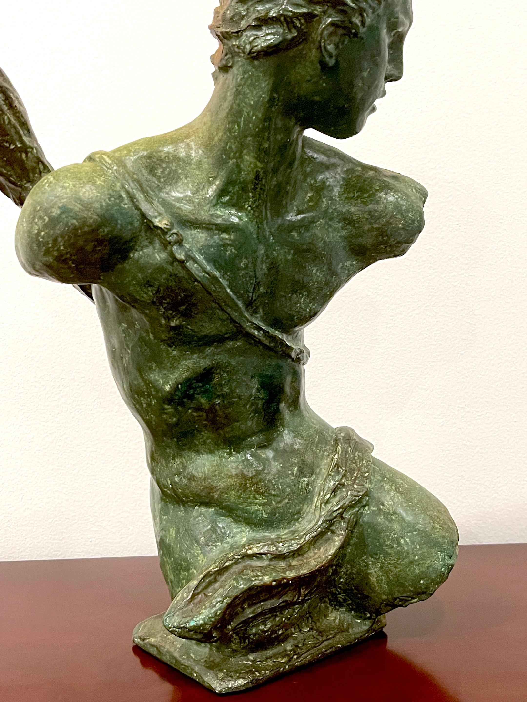 20th Century French Modern Bronze Clad Sculpture of Hermes