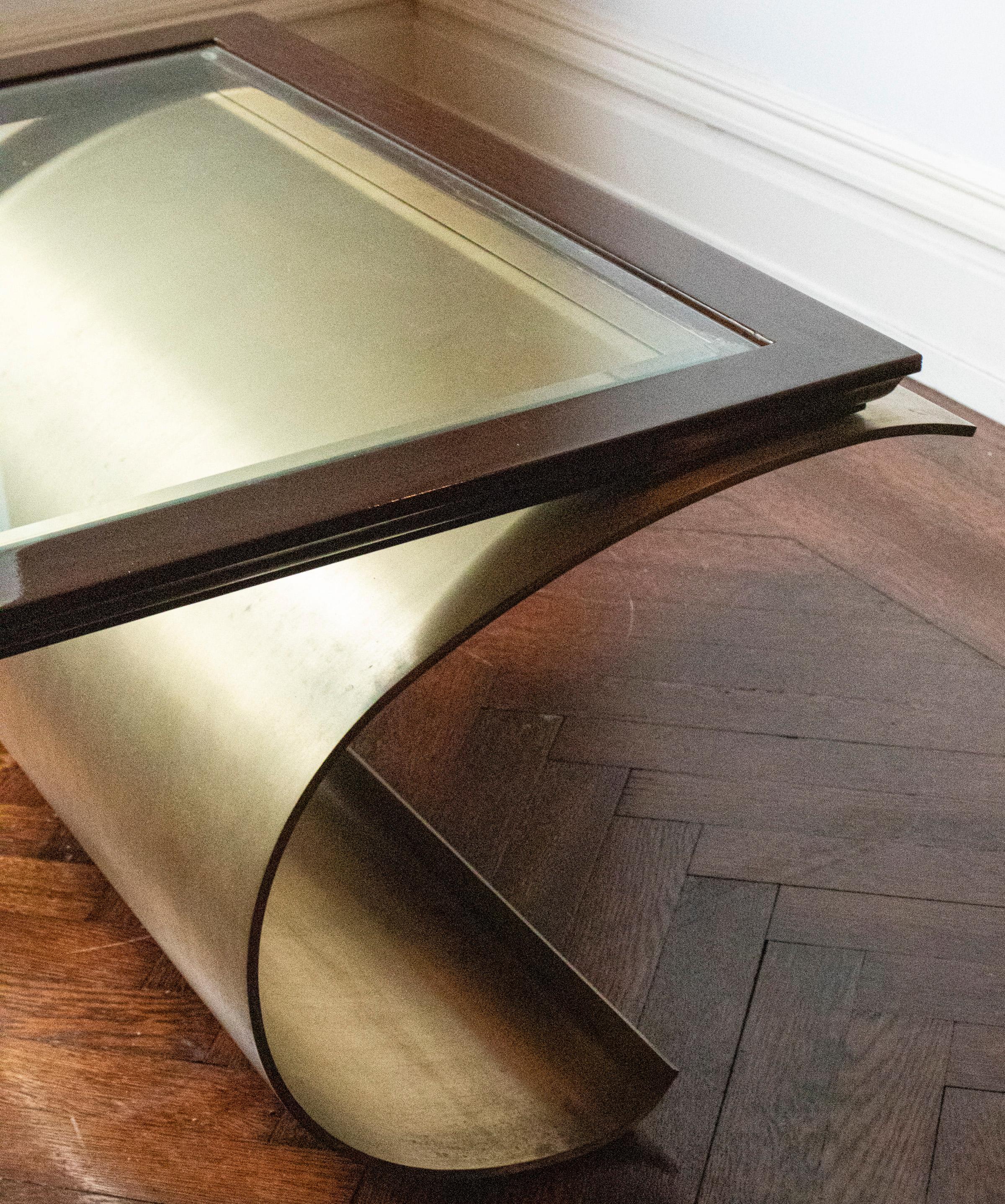 20th Century French Modern Bronze & Glass Coffee Table