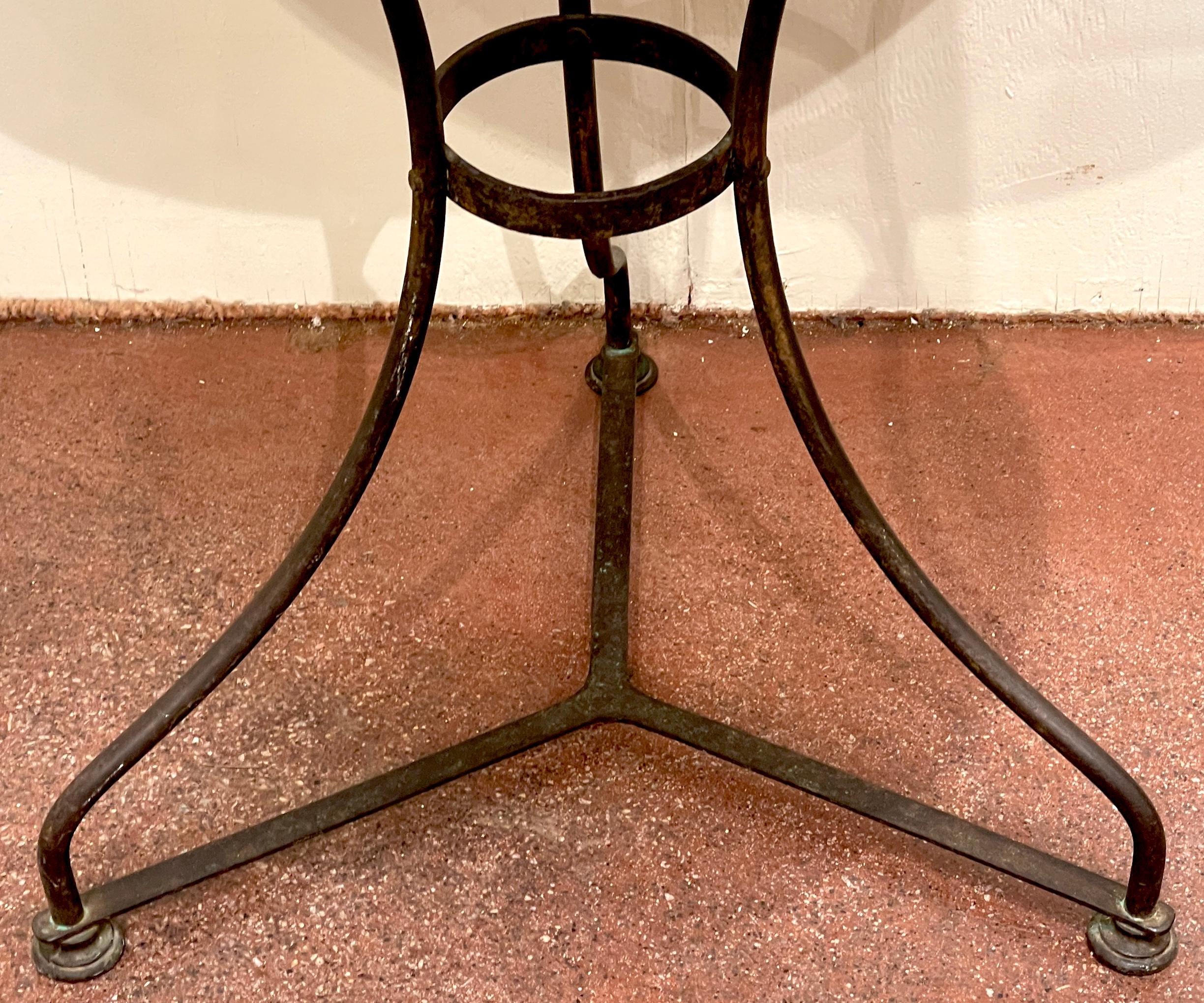 French Modern Bronze & Marble Gueridon or Bistro Table  For Sale 1