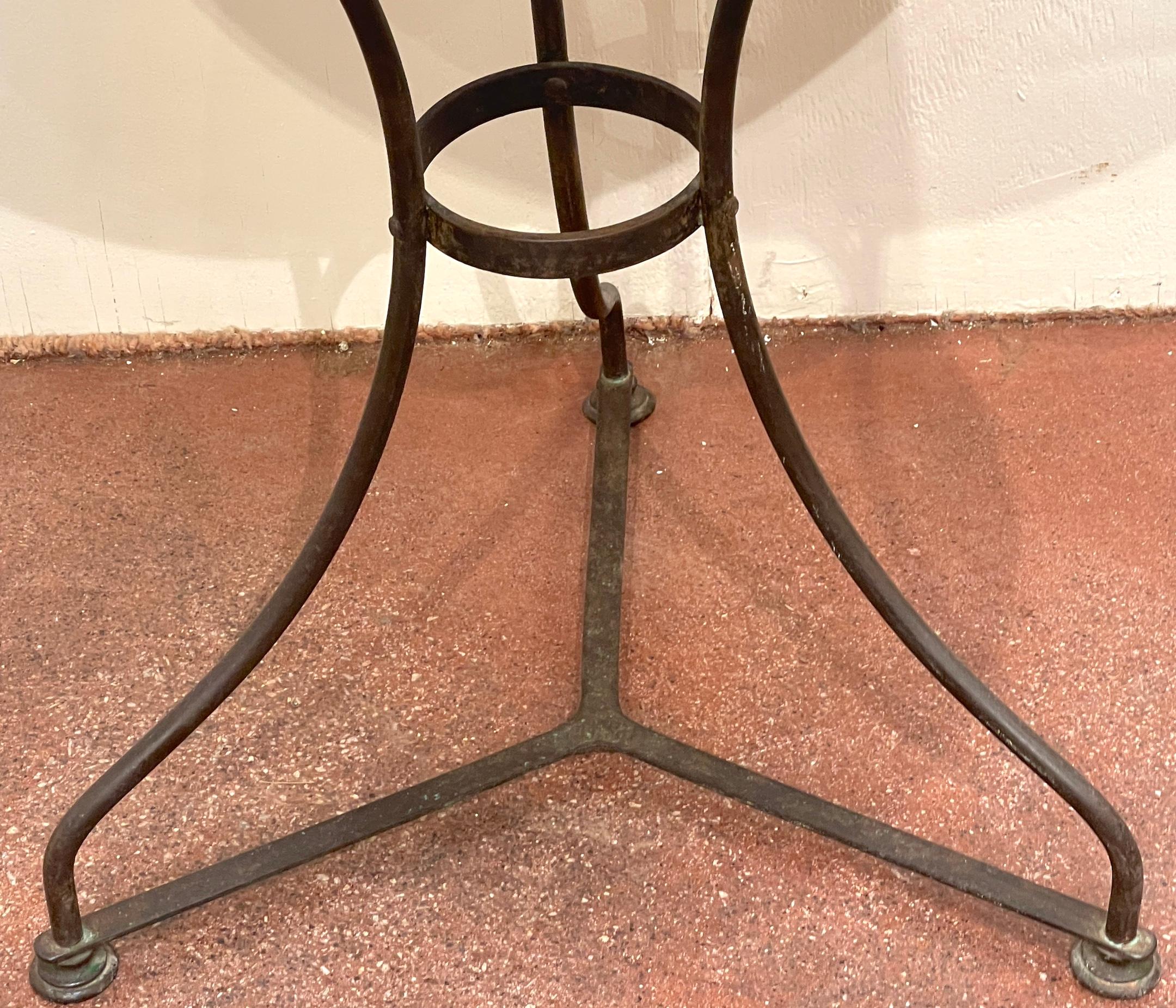French Modern Bronze & Marble Gueridon or Bistro Table  For Sale 3