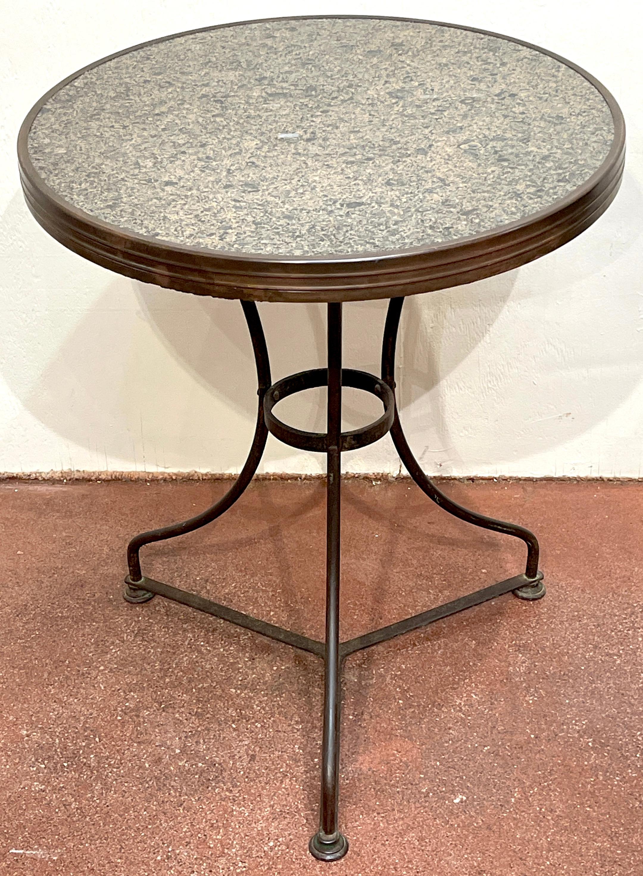French Modern Bronze & Marble Gueridon or Bistro Table  For Sale 4