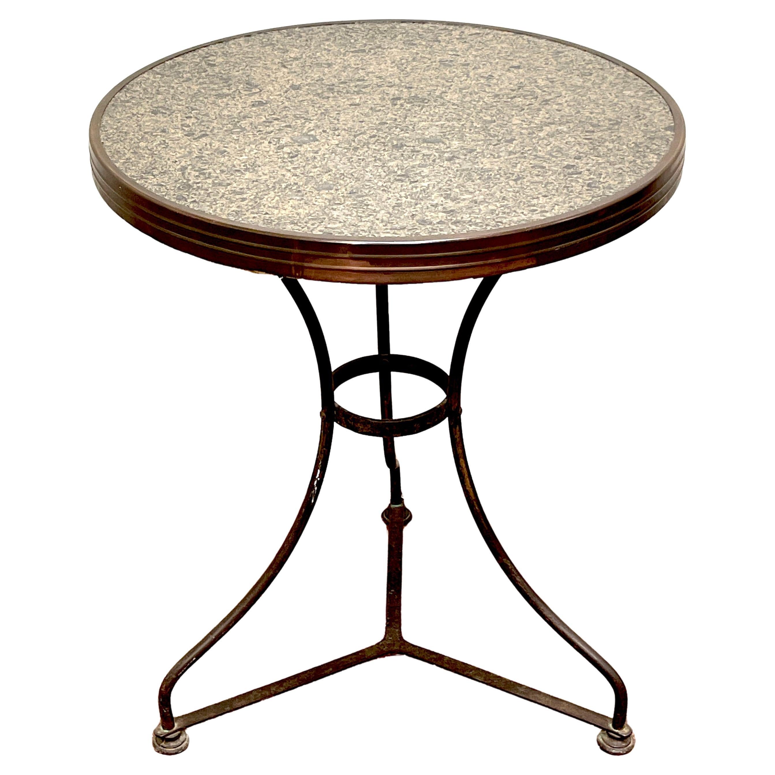 French Modern Bronze & Marble Gueridon or Bistro Table  For Sale