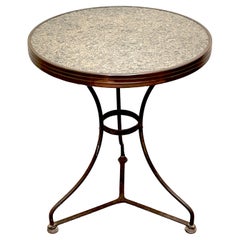 Used French Modern Bronze & Marble Gueridon or Bistro Table 