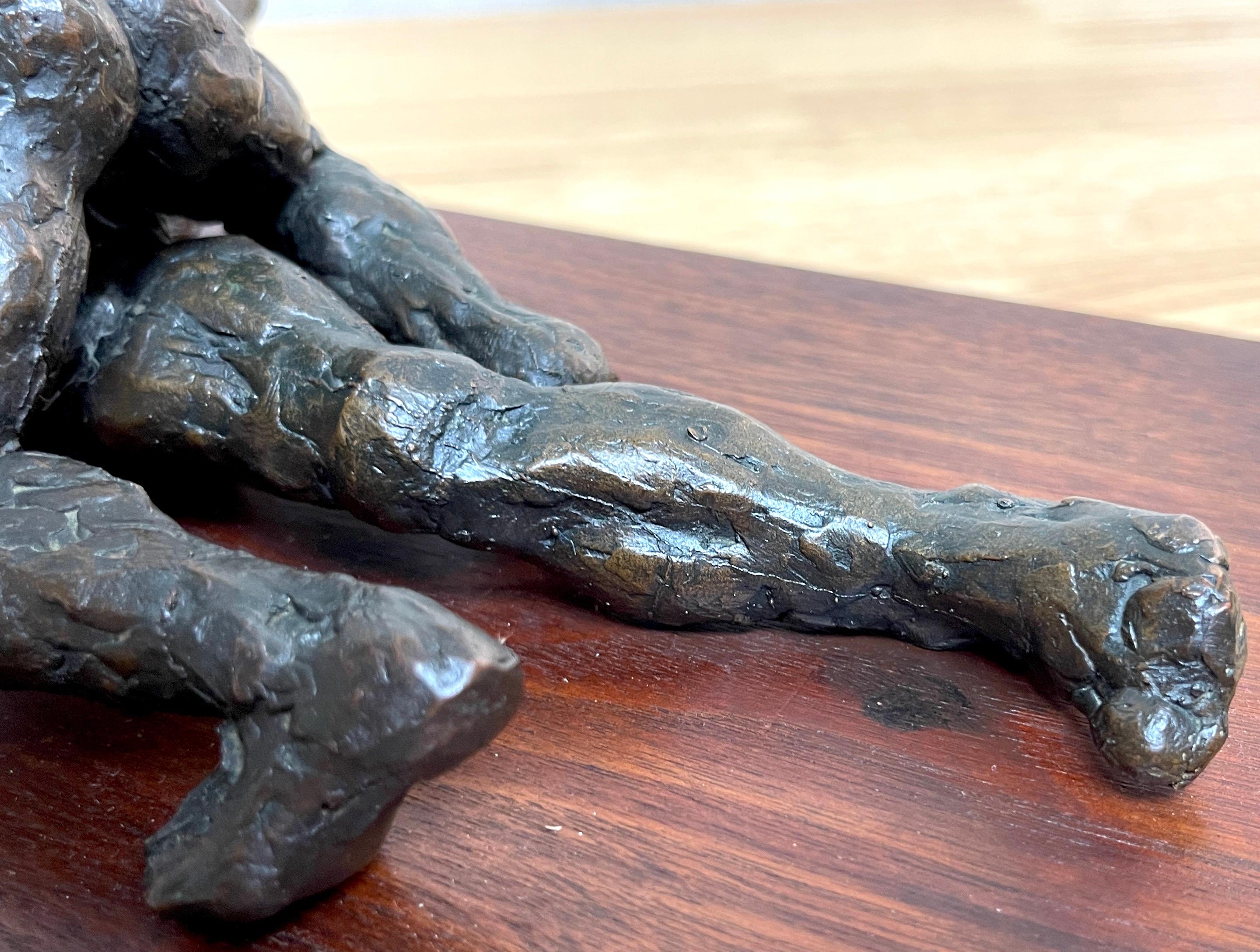 French Modern Bronze Sculpture of 'The Grapplers' 4
