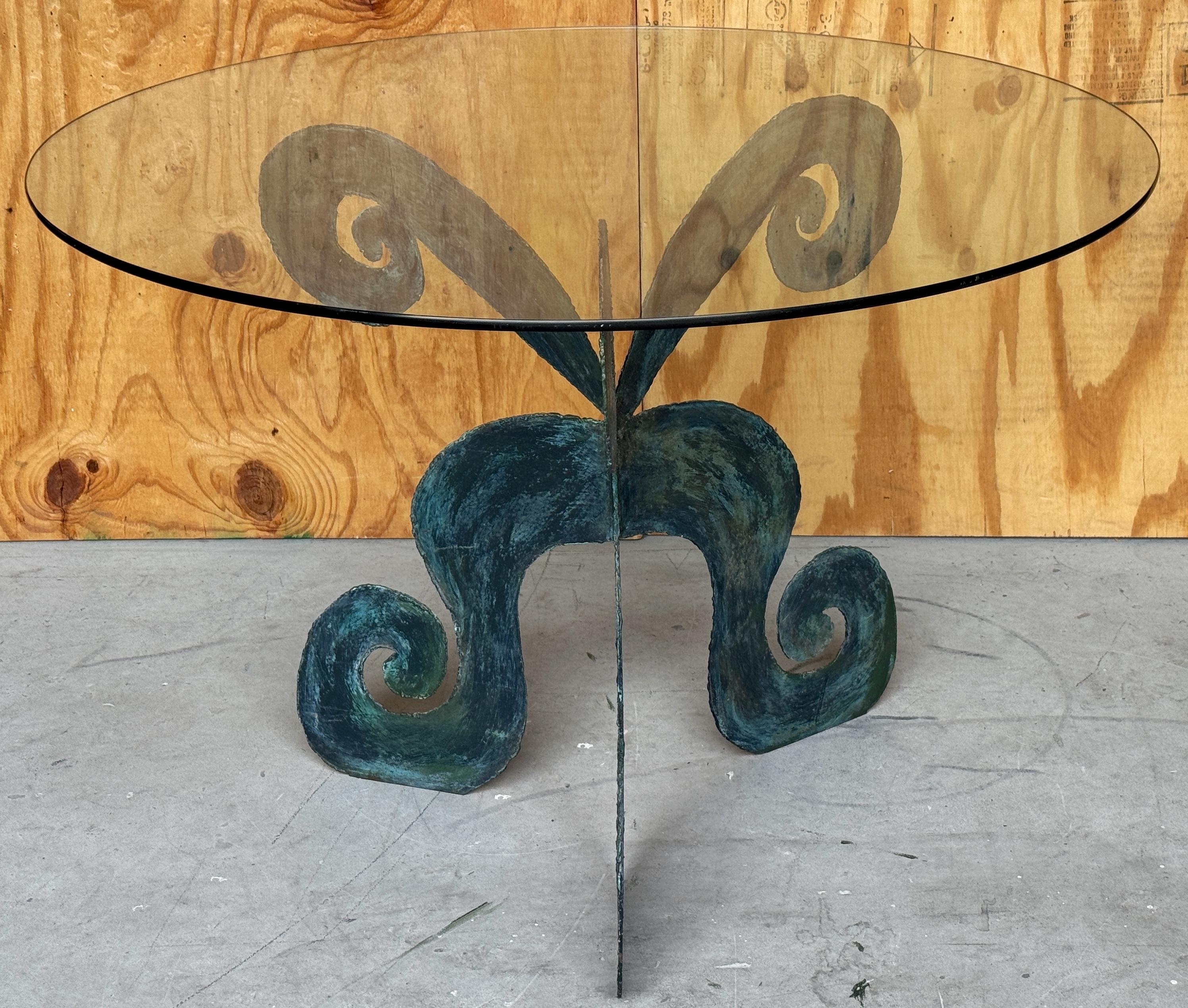 Französischer Moderner Bronzetisch mit dreiteiliger Schnecke, CIRCA 1980er Jahre im Angebot 2