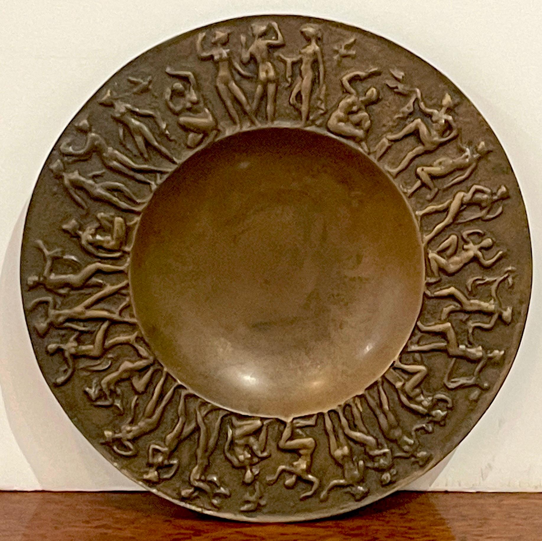 Moderne Vide-Poche moderne française en bronze, nus féminins dansant en vente