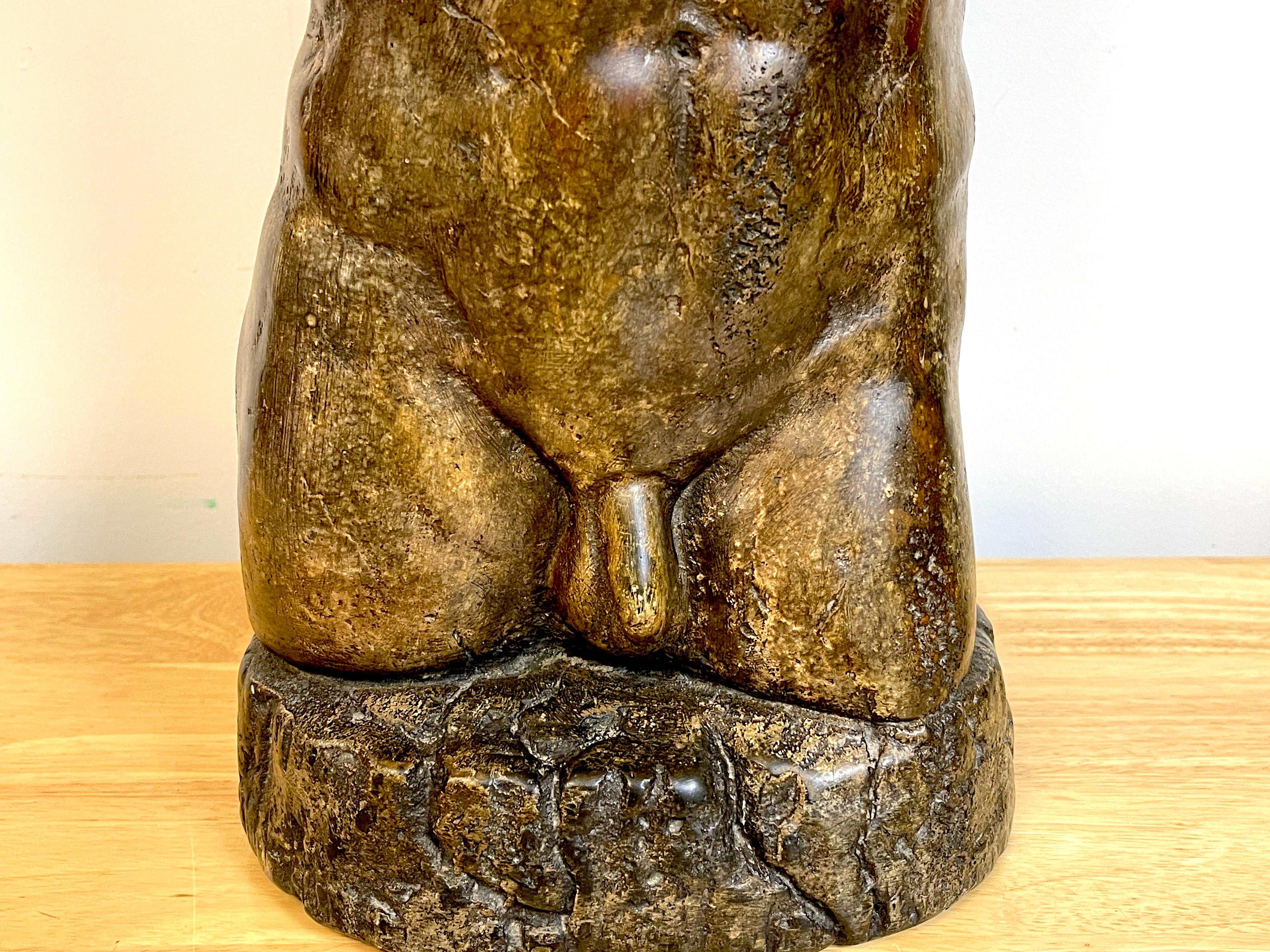 Bronze-Gips-Skulptur eines nackten männlichen Torso, Moderne der Mitte des Jahrhunderts (20. Jahrhundert) im Angebot