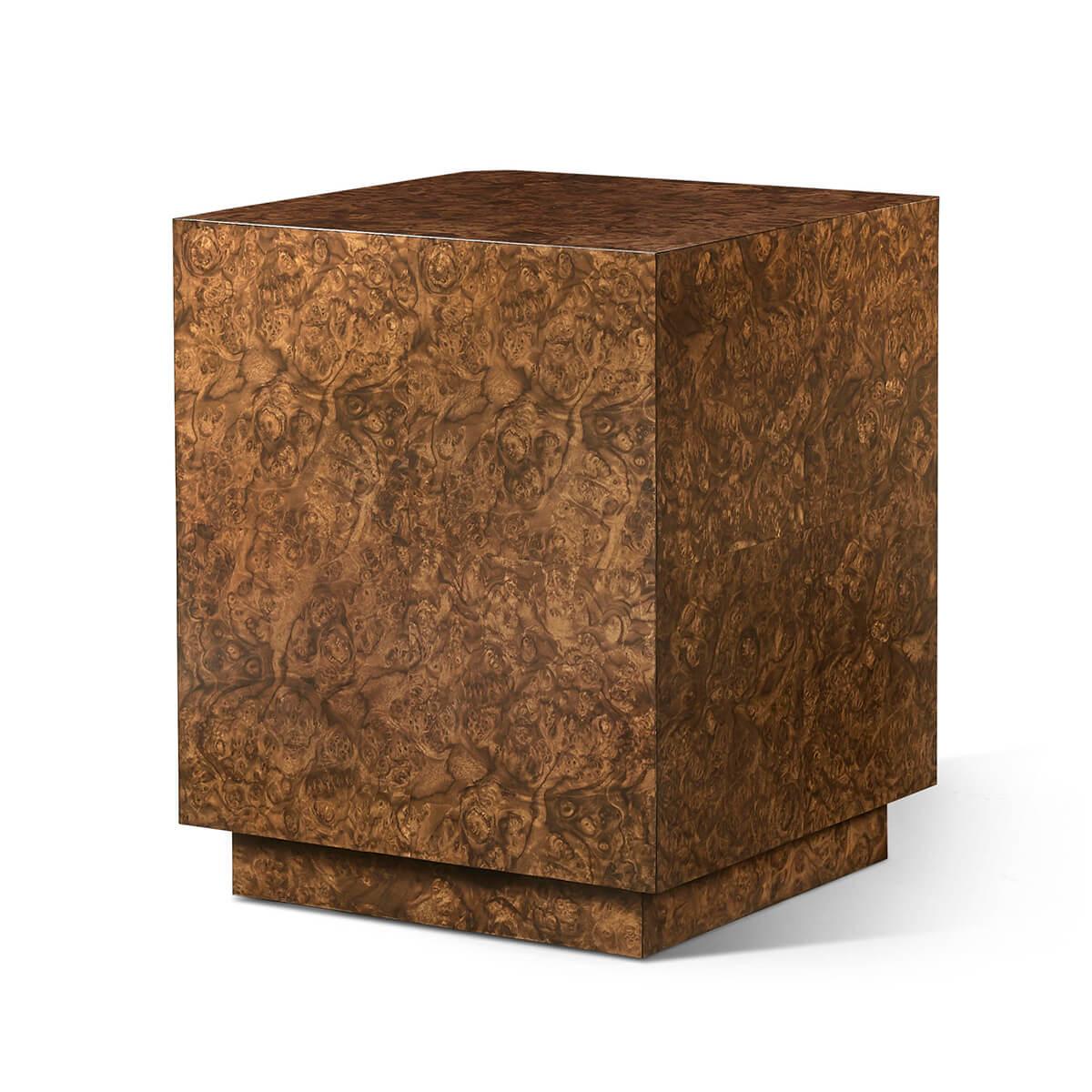 French Modern Burl Wood End Table For Sale 2