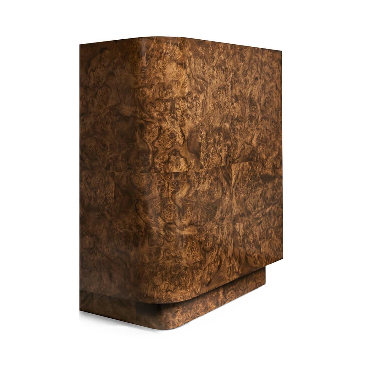 French Modern Burl Wood End Table For Sale 3