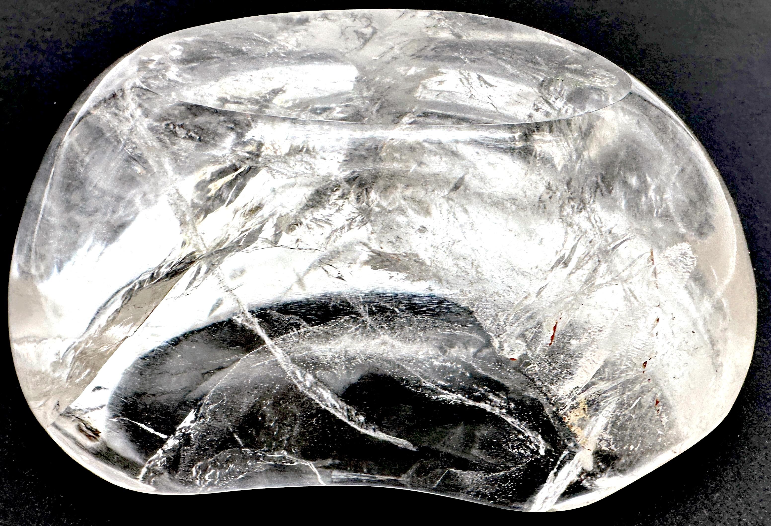 French  Modern Carved Rock Crystal Diminutive Organic Bowl For Sale 5