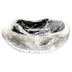 French  Modern Carved Rock Crystal Diminutive Organic Bowl
