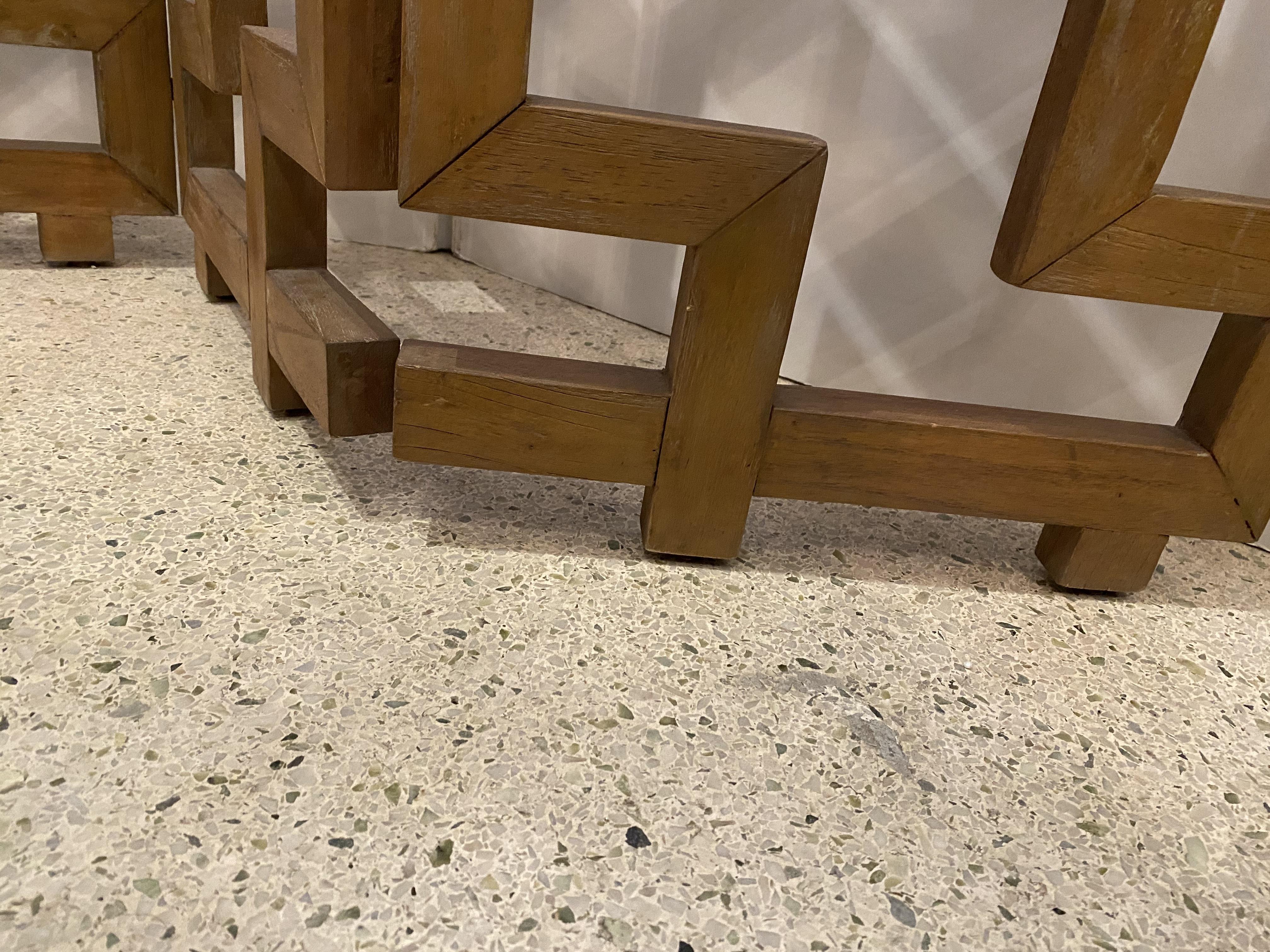 Biombo/Divisor Francés Moderno de Roble Cerámico de 4 Paneles en venta 6