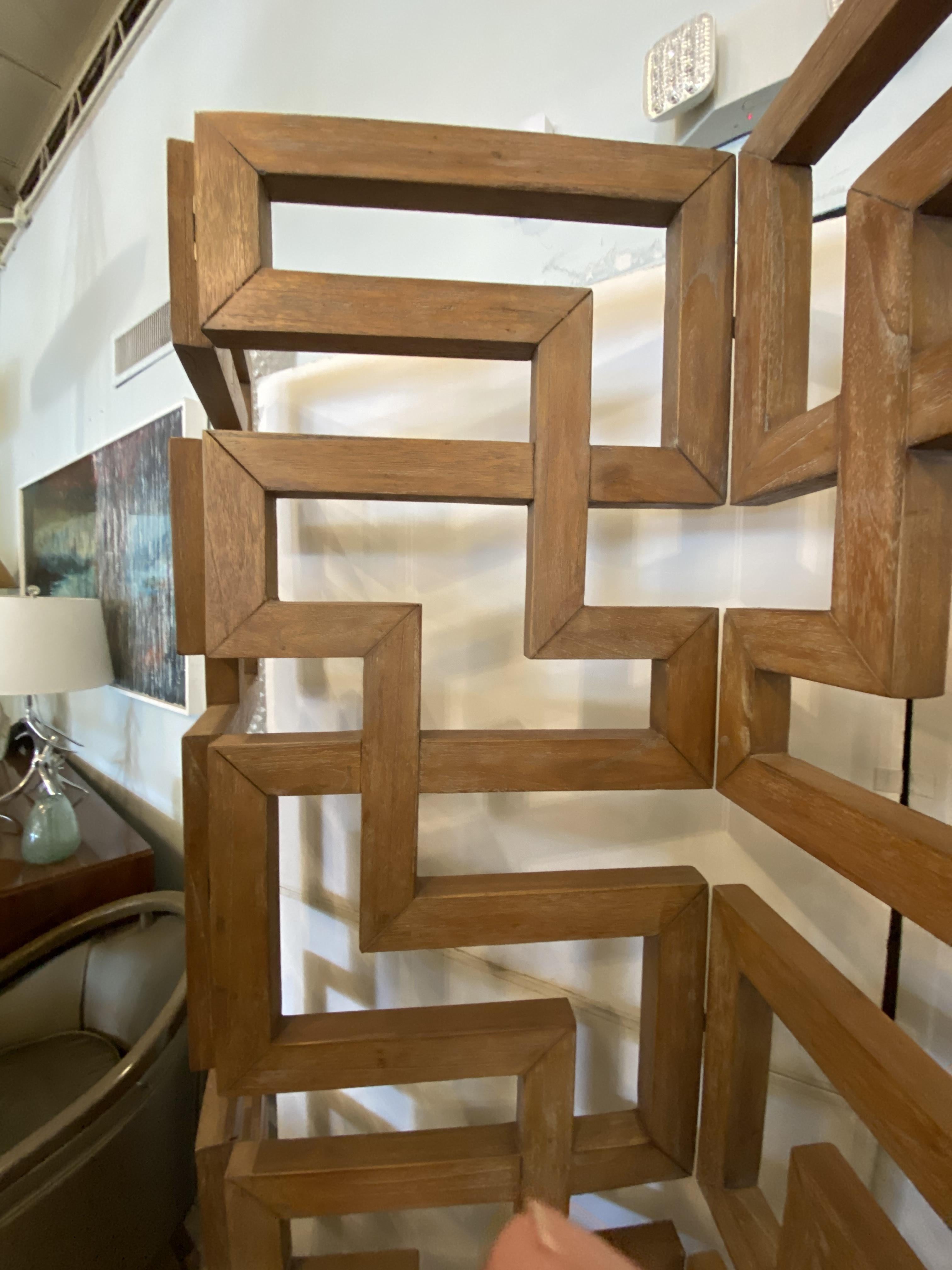 Biombo/Divisor Francés Moderno de Roble Cerámico de 4 Paneles en venta 3