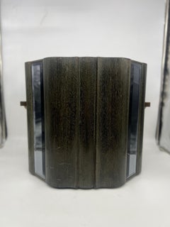 French Modern Cerused Oak, Bronze, Mirrored & Copper Lined Jardiniere Planter