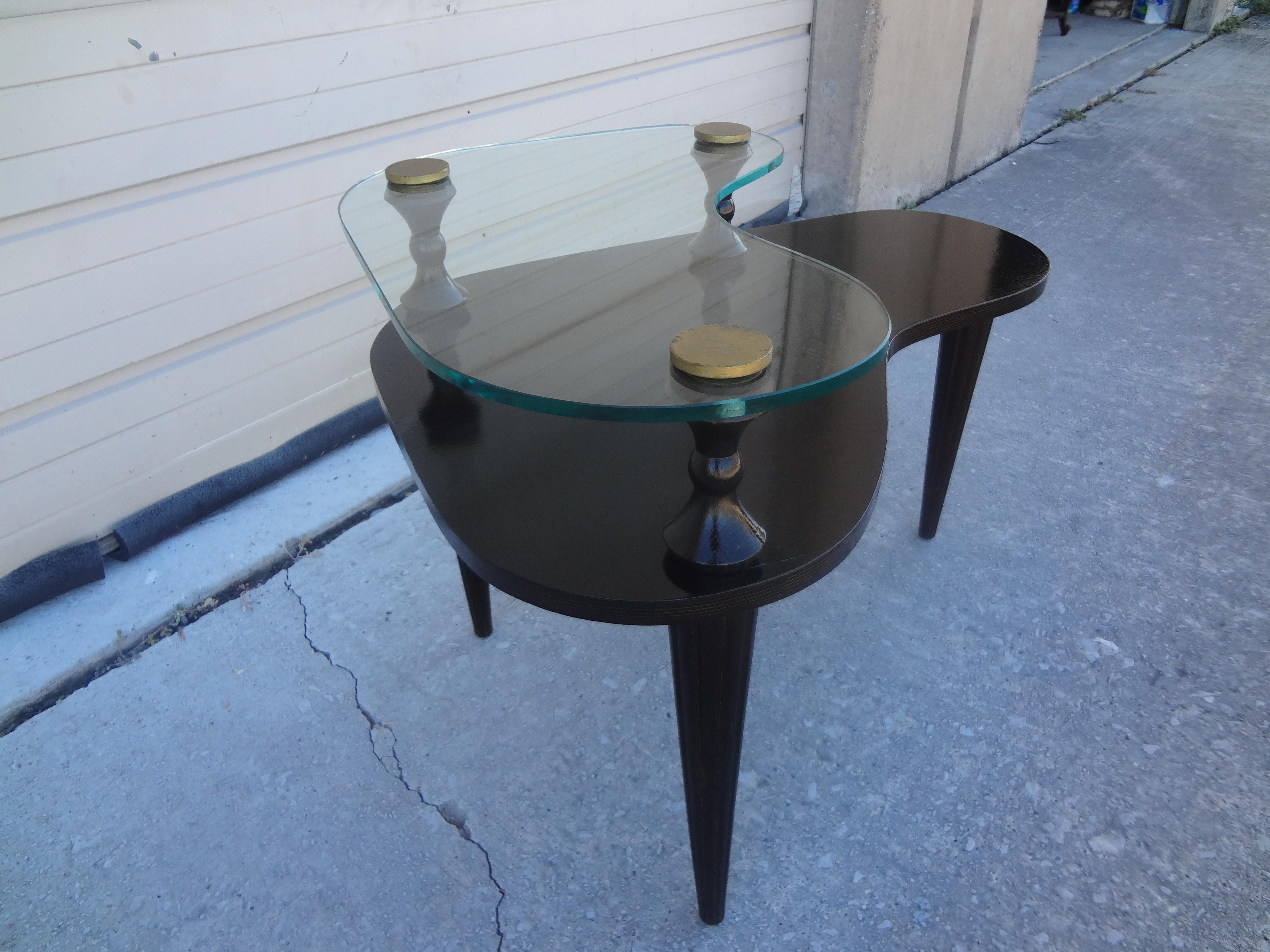 French Modern Cerused Two Tiered Table For Sale 5
