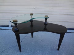 French Modern Cerused Two Tiered Table