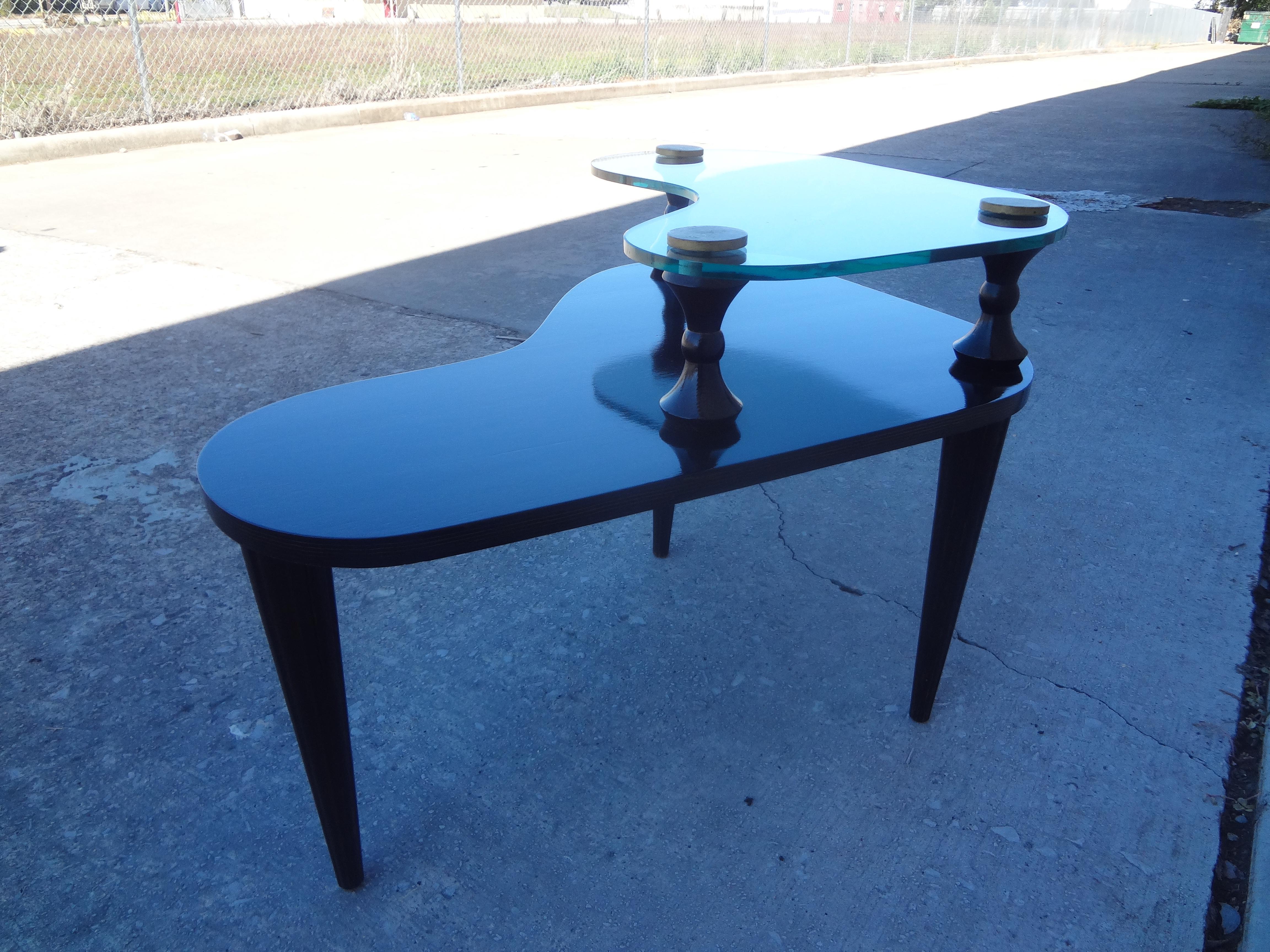 French Modern Cerused Two Tiered Table For Sale 3