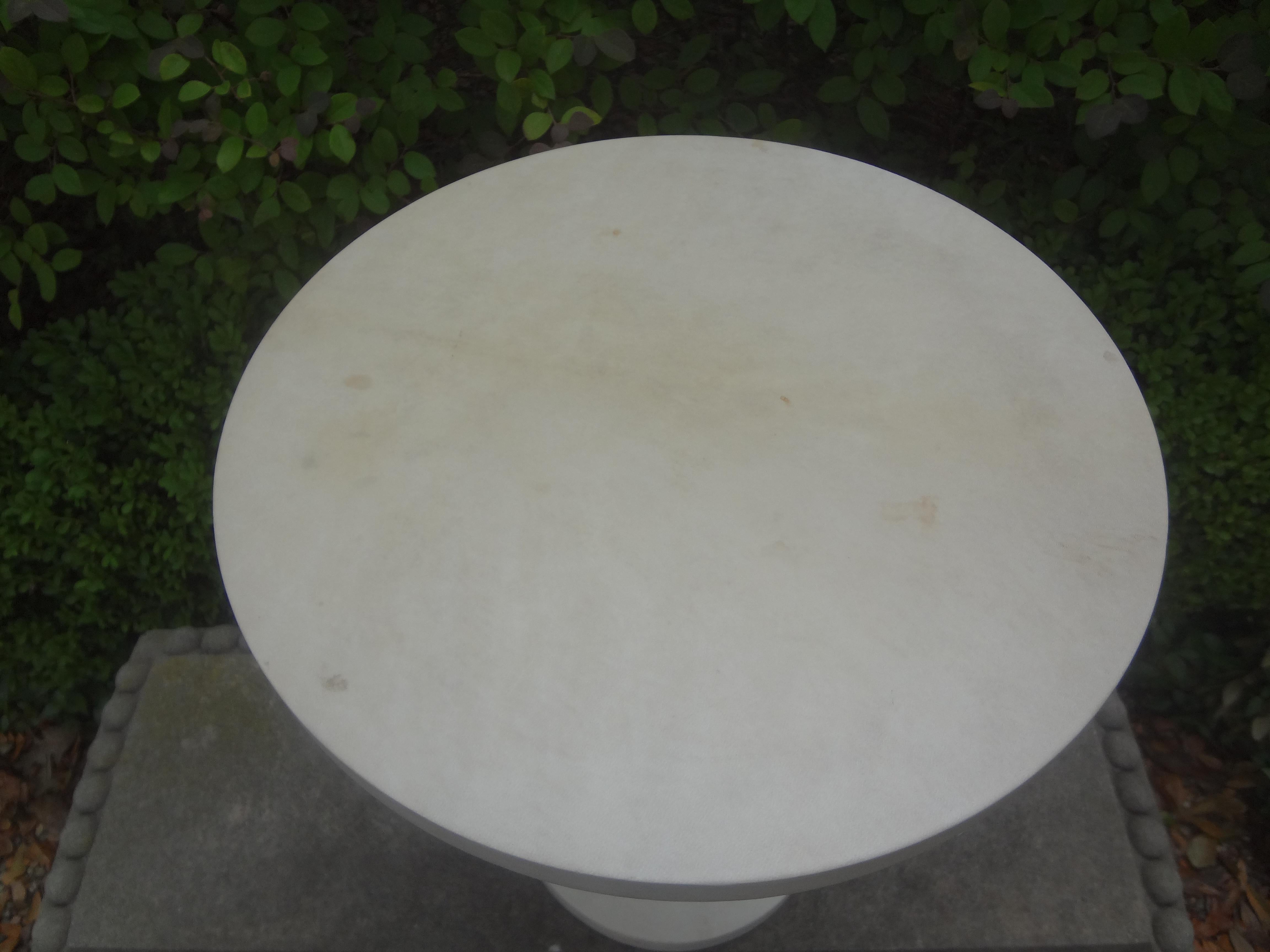 French Modern Chrome and Parchment Table For Sale 1