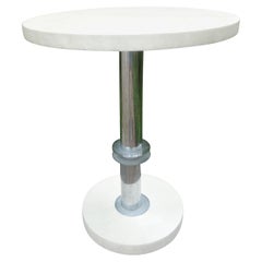 Mesa Moderna Francesa de Cromo y Pergamino