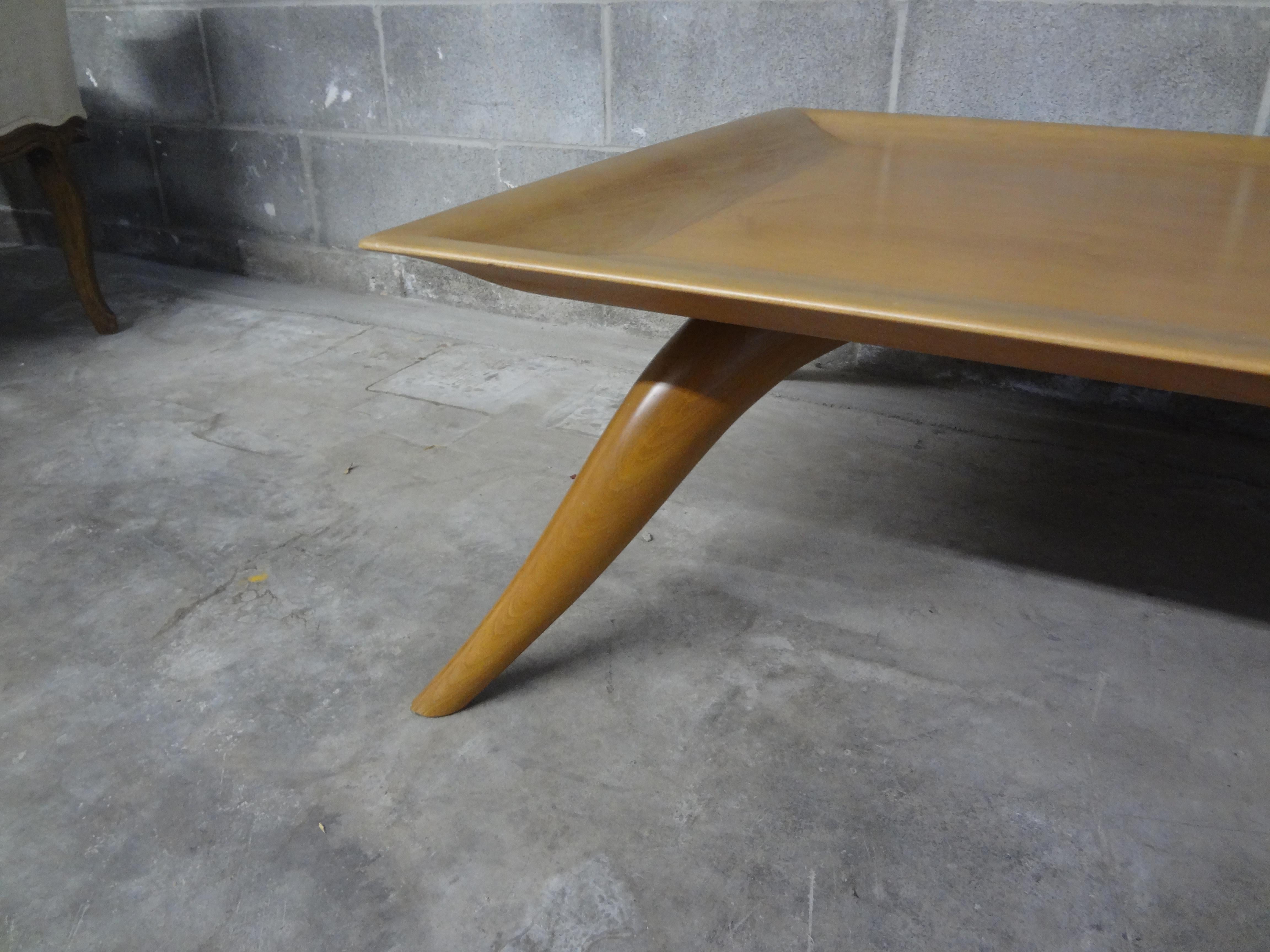 Wood French Modern Coffee Table By Roche Bobois For Sale